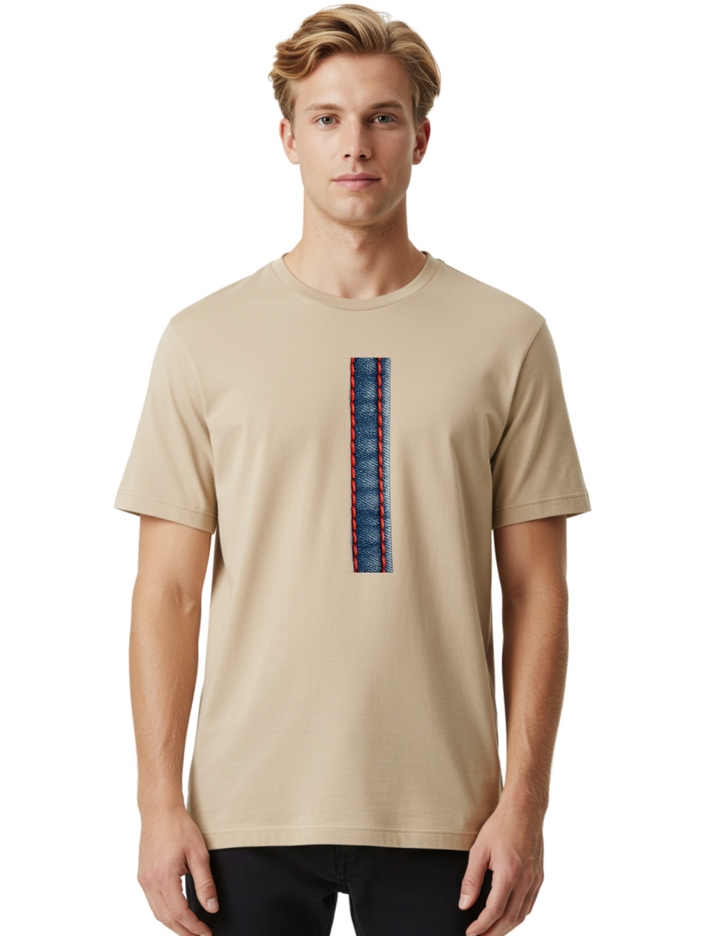 Denim-Strip Men'S Graphic Tee, 100% Cotton, Comfortable Casual Summer Wear, Machine Washable, Vintage Camera, Old Camera, Antique Camera, Black Camera, Classic Photography, Photography Equipment, Nostalgic Device, Film Camera, Camera Art Bak409