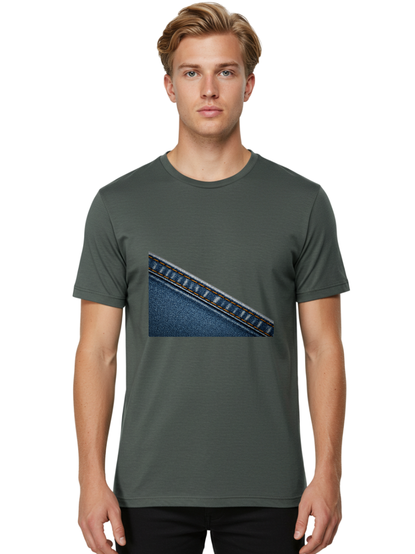Denim Men'S Graphic Tee, 100% Cotton, Comfortable Casual Summer Wear, Machine Washable, Vintage Camera, Old Camera, Antique Camera, Black Camera, Classic Photography, Photography Equipment, Nostalgic Device, Film Camera, Camera Art Bak410