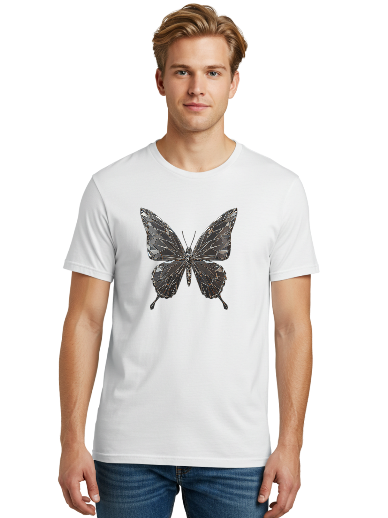 Diamond-Butterfly Men'S Graphic Tee, 100% Cotton, Comfortable Casual Summer Wear, Machine Washable, Vintage Camera, Old Camera, Antique Camera, Black Camera, Classic Photography, Photography Equipment, Nostalgic Device, Film Camera, Camera Art Bak411
