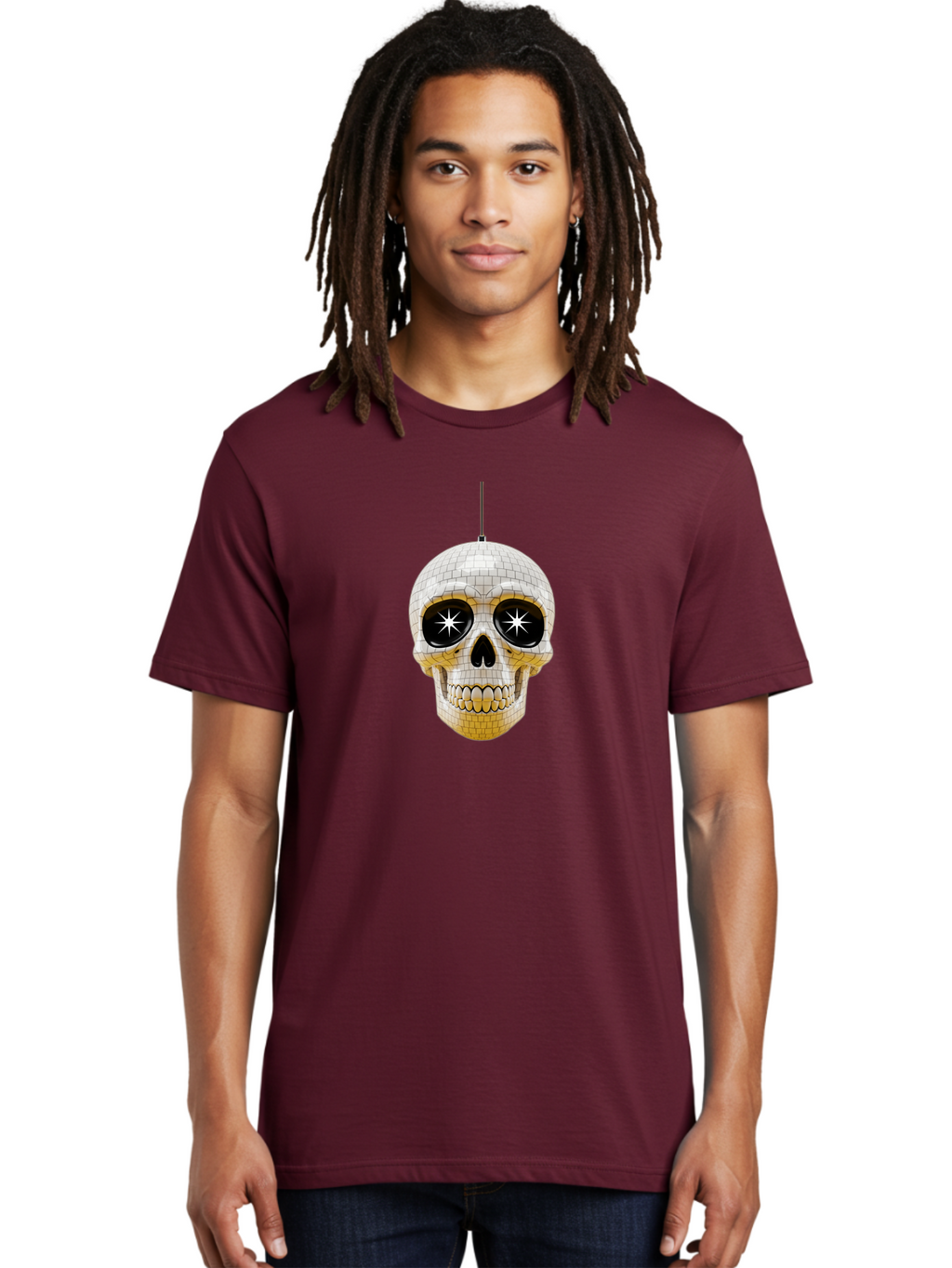 Disco-Skull-2 Men'S Graphic Tee, 100% Cotton, Comfortable Casual Summer Wear, Machine Washable, Vintage Camera, Old Camera, Antique Camera, Black Camera, Classic Photography, Photography Equipment, Nostalgic Device, Film Camera, Camera Art Bak427
