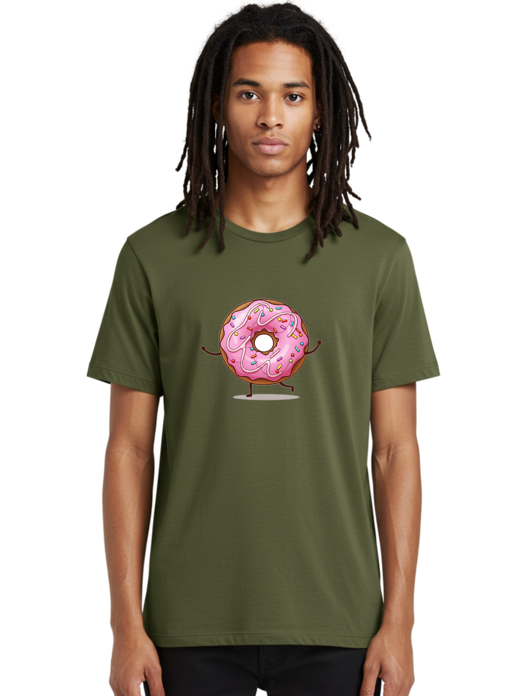 Donut-Character-1 Men'S Graphic Tee, 100% Cotton, Comfortable Casual Summer Wear, Machine Washable, Vintage Camera, Old Camera, Antique Camera, Black Camera, Classic Photography, Photography Equipment, Nostalgic Device, Film Camera, Camera Art Bak437