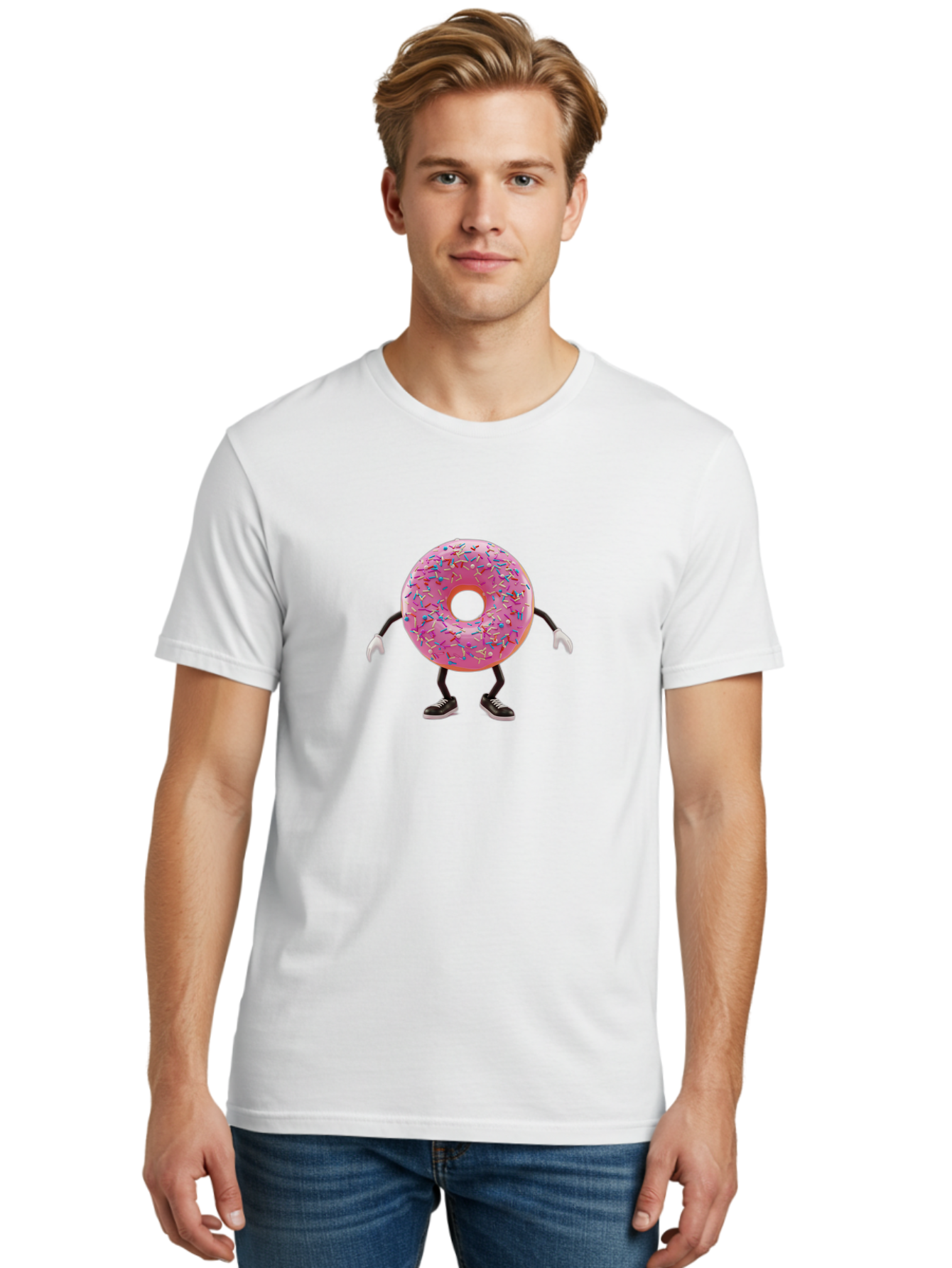 Donut-Character-3 Men'S Graphic Tee, 100% Cotton, Comfortable Casual Summer Wear, Machine Washable, Vintage Camera, Old Camera, Antique Camera, Black Camera, Classic Photography, Photography Equipment, Nostalgic Device, Film Camera, Camera Art Bak439