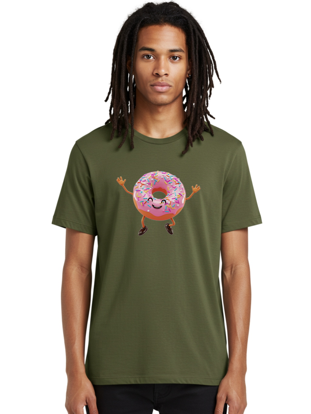 Donut-Character Men'S Graphic Tee, 100% Cotton, Comfortable Casual Summer Wear, Machine Washable, Vintage Camera, Old Camera, Antique Camera, Black Camera, Classic Photography, Photography Equipment, Nostalgic Device, Film Camera, Camera Art Bak440