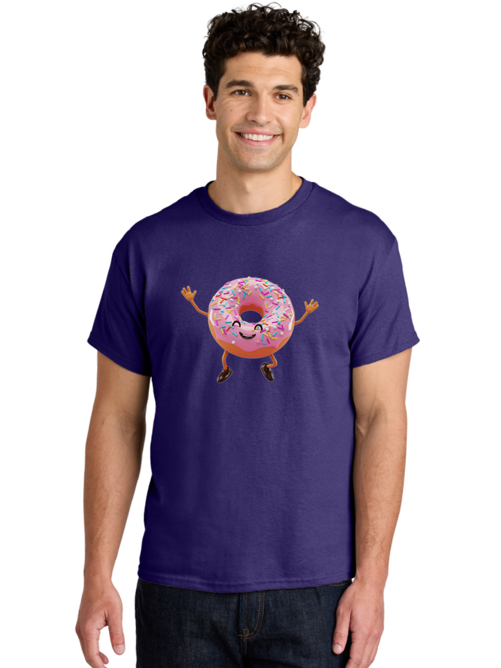 Donut-Character Men'S Graphic Tee, 100% Cotton, Comfortable Casual Summer Wear, Machine Washable, Vintage Camera, Old Camera, Antique Camera, Black Camera, Classic Photography, Photography Equipment, Nostalgic Device, Film Camera, Camera Art Bak440