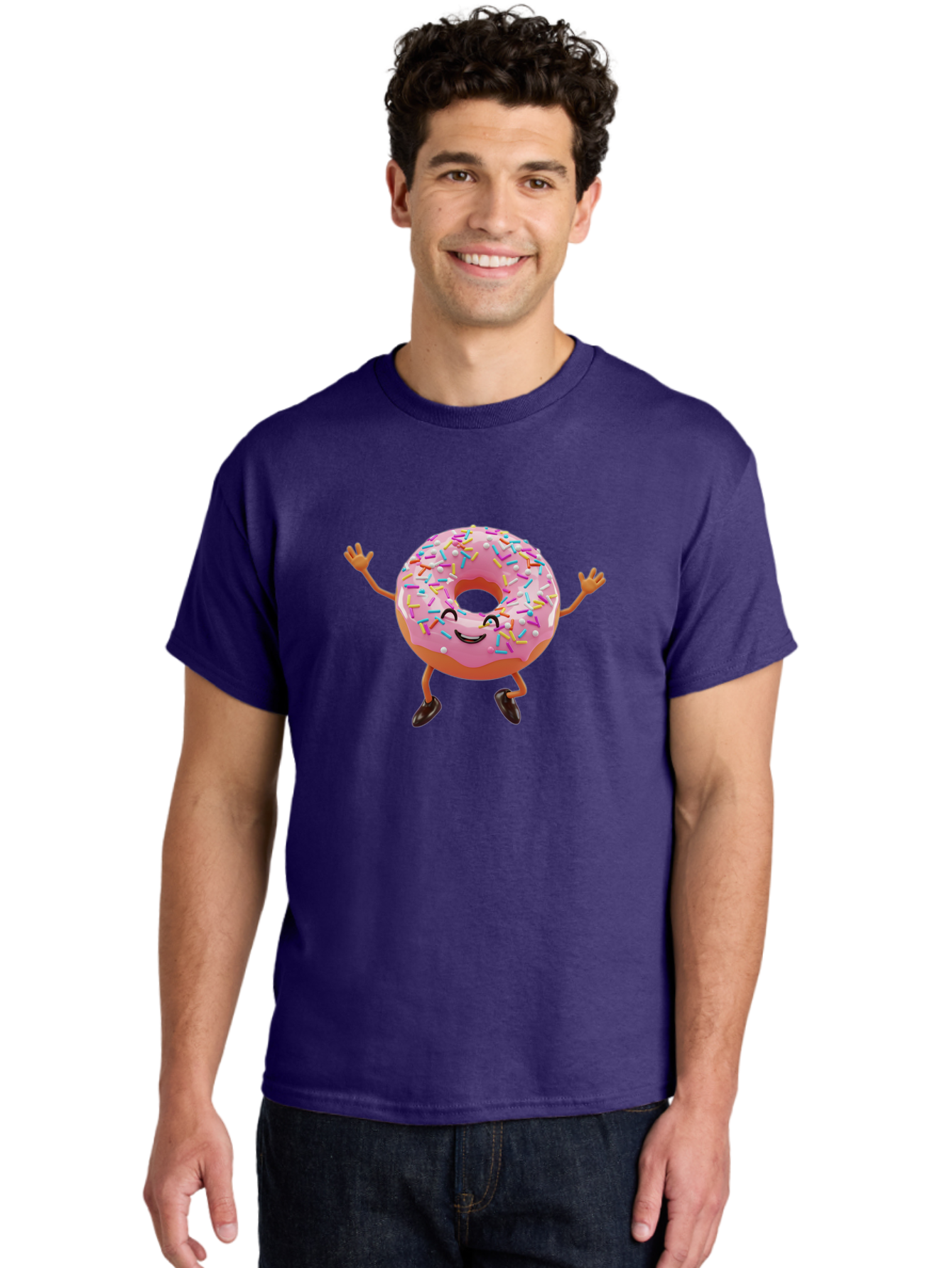 Donut-Character Men'S Graphic Tee, 100% Cotton, Comfortable Casual Summer Wear, Machine Washable, Vintage Camera, Old Camera, Antique Camera, Black Camera, Classic Photography, Photography Equipment, Nostalgic Device, Film Camera, Camera Art Bak440