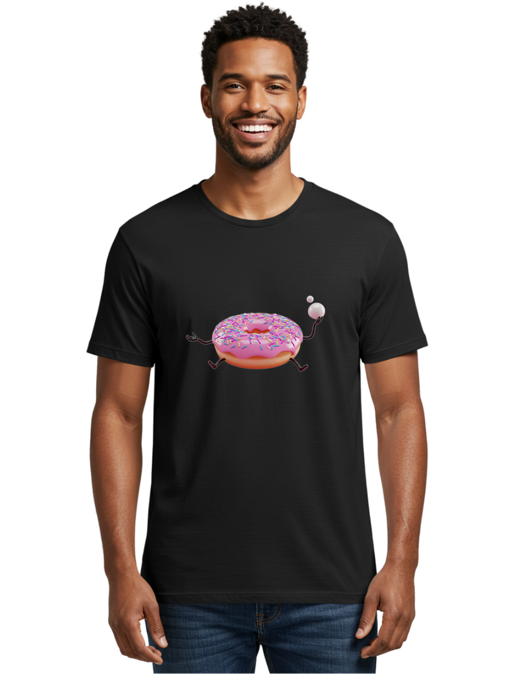 Donut-With-Arms Men'S Graphic Tee, 100% Cotton, Comfortable Casual Summer Wear, Machine Washable, Vintage Camera, Old Camera, Antique Camera, Black Camera, Classic Photography, Photography Equipment, Nostalgic Device, Film Camera, Camera Art Bak443
