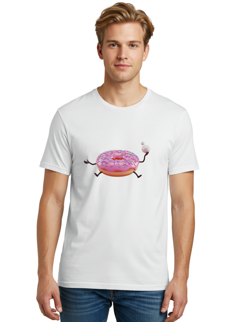 Donut-With-Arms Men'S Graphic Tee, 100% Cotton, Comfortable Casual Summer Wear, Machine Washable, Vintage Camera, Old Camera, Antique Camera, Black Camera, Classic Photography, Photography Equipment, Nostalgic Device, Film Camera, Camera Art Bak443
