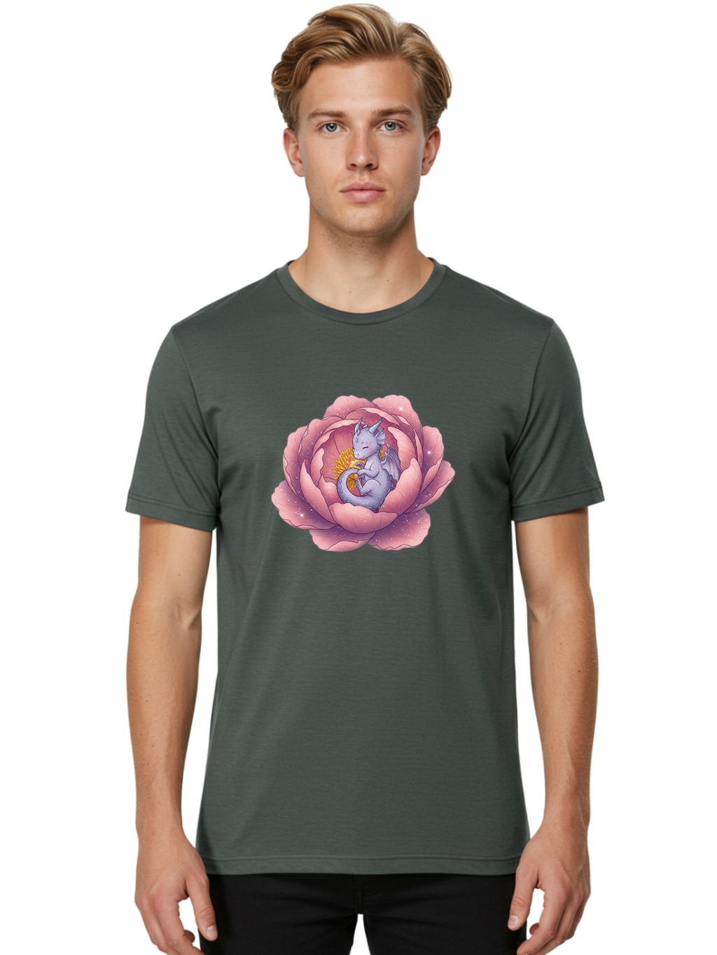 Dragon-In-A-Pink-Lotus Men'S Graphic Tee, 100% Cotton, Comfortable Casual Summer Wear, Machine Washable, Vintage Camera, Old Camera, Antique Camera, Black Camera, Classic Photography, Photography Equipment, Nostalgic Device, Film Camera, Bak450