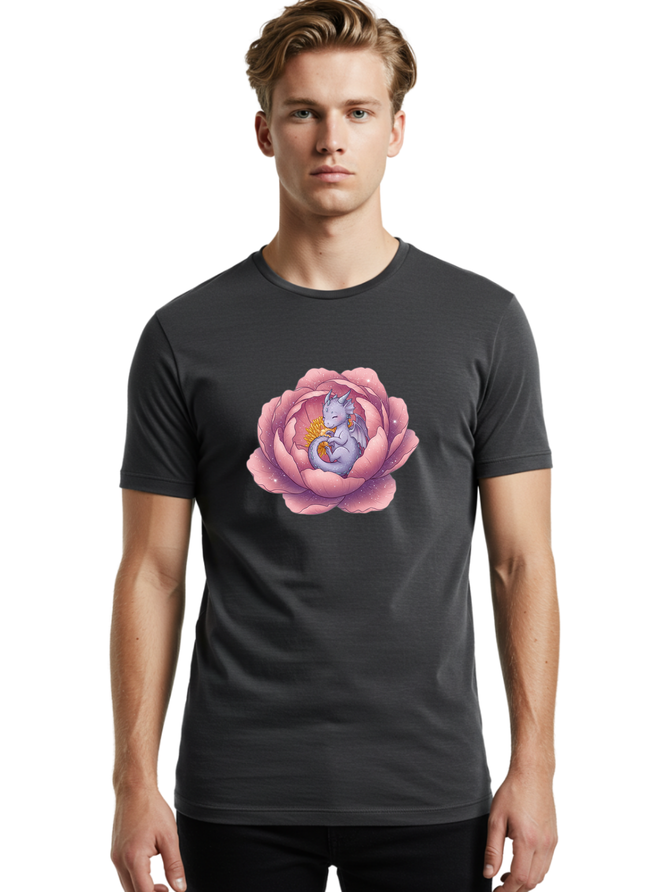 Dragon-In-A-Pink-Lotus Men'S Graphic Tee, 100% Cotton, Comfortable Casual Summer Wear, Machine Washable, Vintage Camera, Old Camera, Antique Camera, Black Camera, Classic Photography, Photography Equipment, Nostalgic Device, Film Camera, Bak450