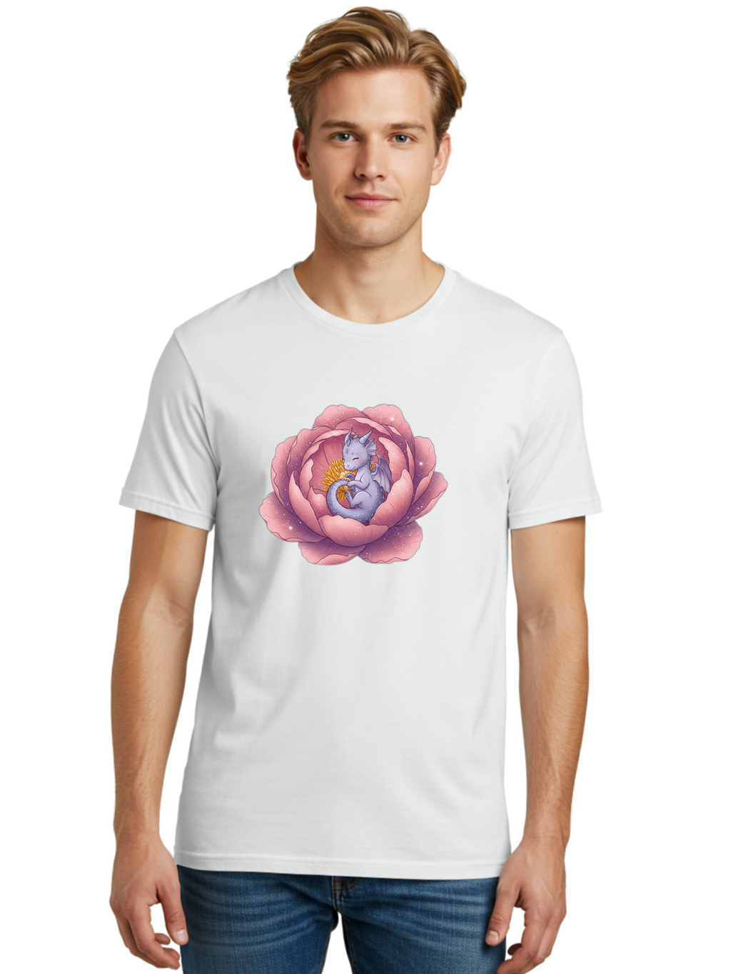 Dragon-In-A-Pink-Lotus Men'S Graphic Tee, 100% Cotton, Comfortable Casual Summer Wear, Machine Washable, Vintage Camera, Old Camera, Antique Camera, Black Camera, Classic Photography, Photography Equipment, Nostalgic Device, Film Camera, Bak450