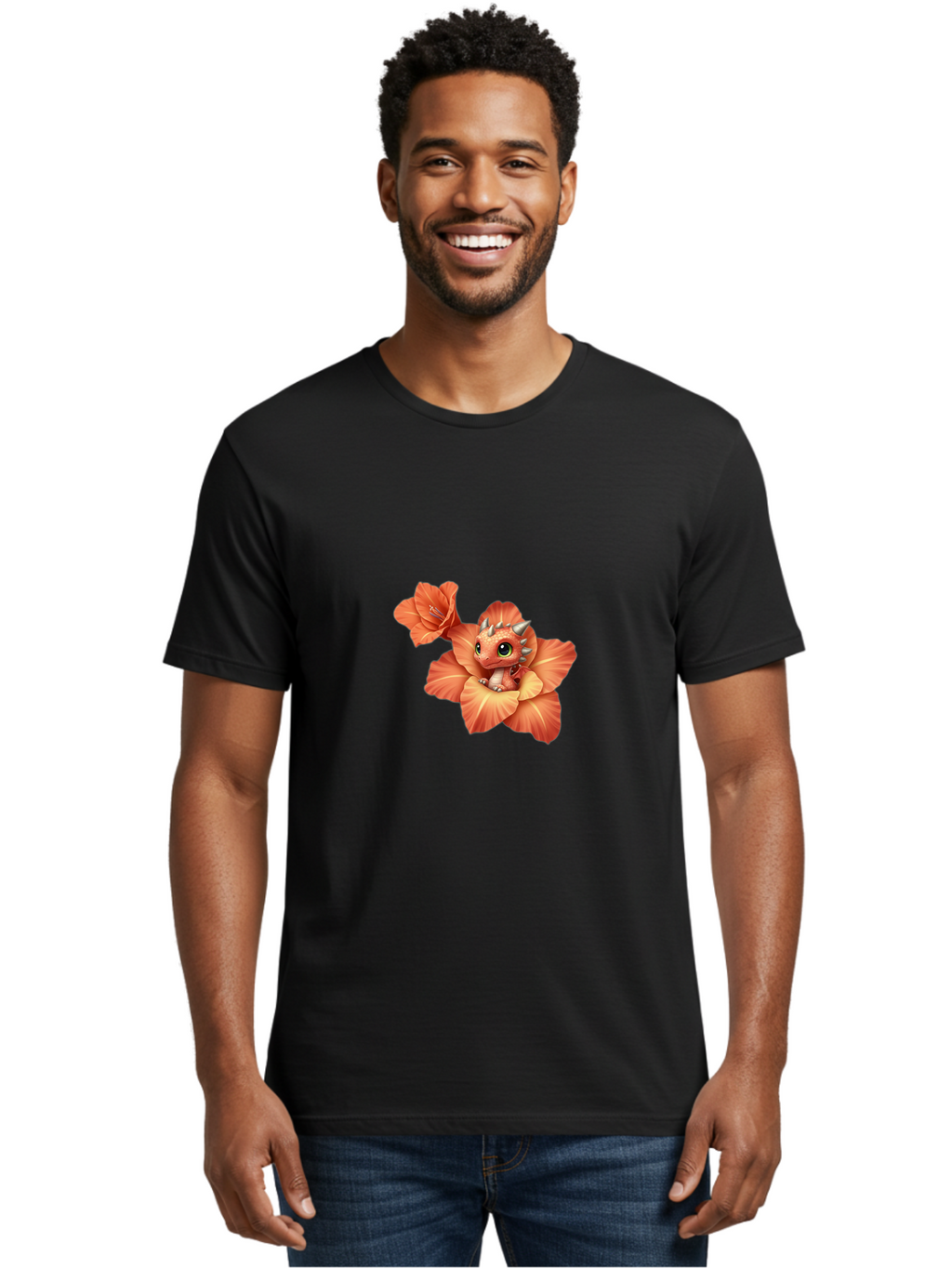Dragon-In-Flower-1 Men'S Graphic Tee, 100% Cotton, Comfortable Casual Summer Wear, Machine Washable, Vintage Camera, Old Camera, Antique Camera, Black Camera, Classic Photography, Photography Equipment, Nostalgic Device, Film Camera, Bak453