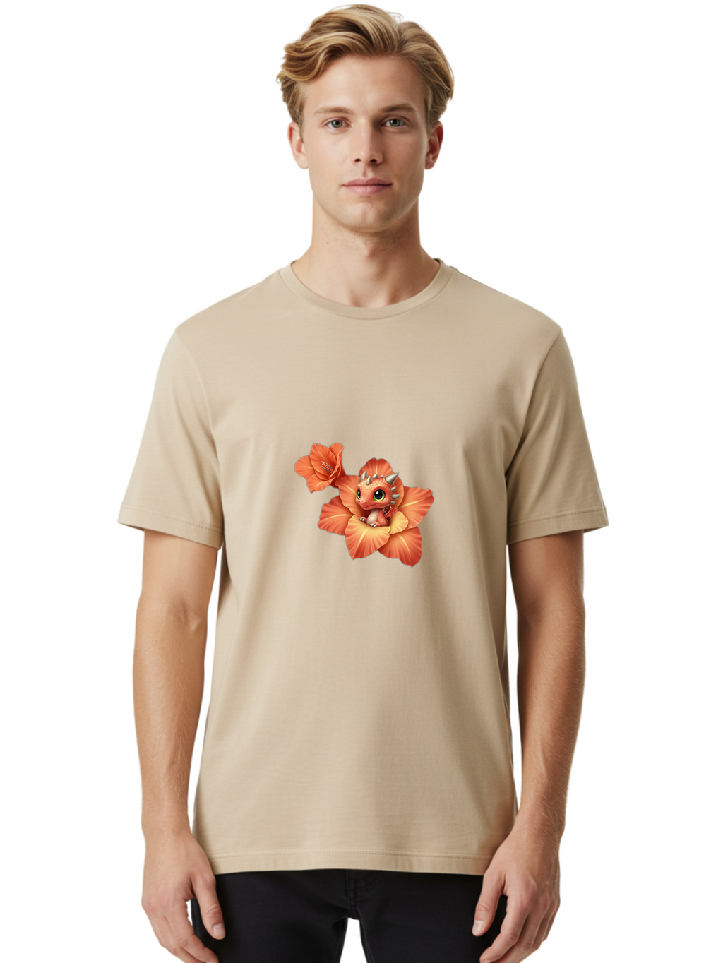 Dragon-In-Flower-1 Men'S Graphic Tee, 100% Cotton, Comfortable Casual Summer Wear, Machine Washable, Vintage Camera, Old Camera, Antique Camera, Black Camera, Classic Photography, Photography Equipment, Nostalgic Device, Film Camera, Bak453