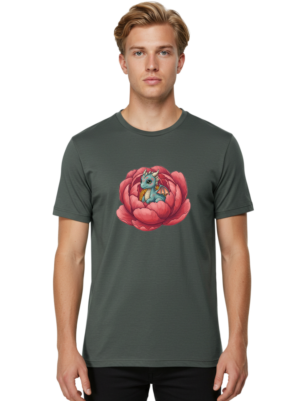 Dragon-In-Flower-2 Men'S Graphic Tee, 100% Cotton, Comfortable Casual Summer Wear, Machine Washable, Vintage Camera, Old Camera, Antique Camera, Black Camera, Classic Photography, Photography Equipment, Nostalgic Device, Film Camera, Bak454