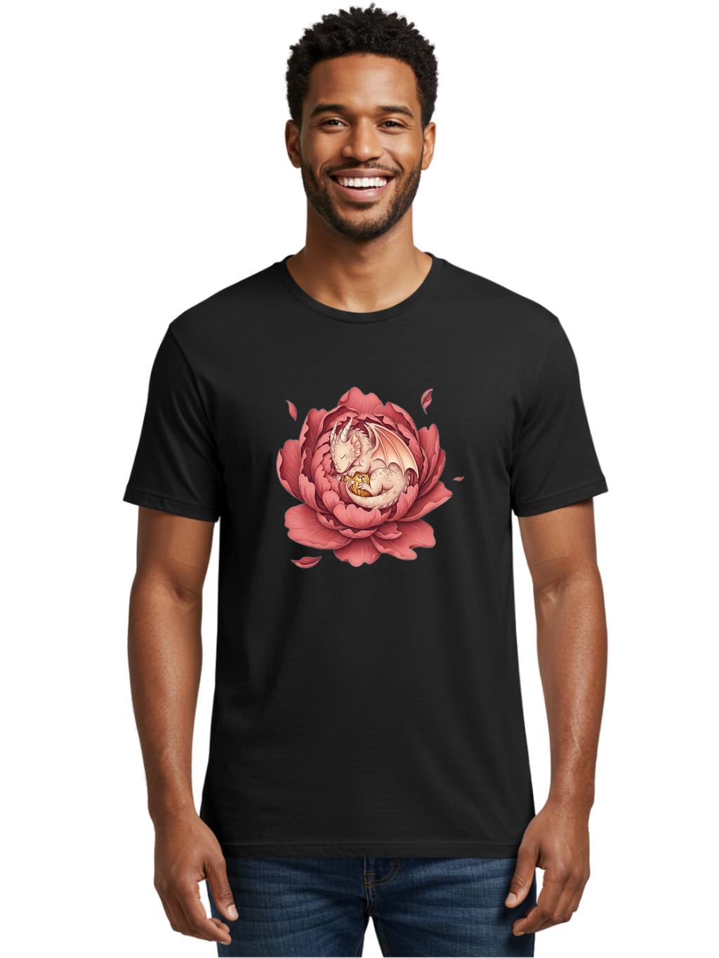 Dragon-In-Peony-Flower Men'S Graphic Tee, 100% Cotton, Comfortable Casual Summer Wear, Machine Washable, Vintage Camera, Old Camera, Antique Camera, Black Camera, Classic Photography, Photography Equipment, Nostalgic Device, Film Camera, Bak462