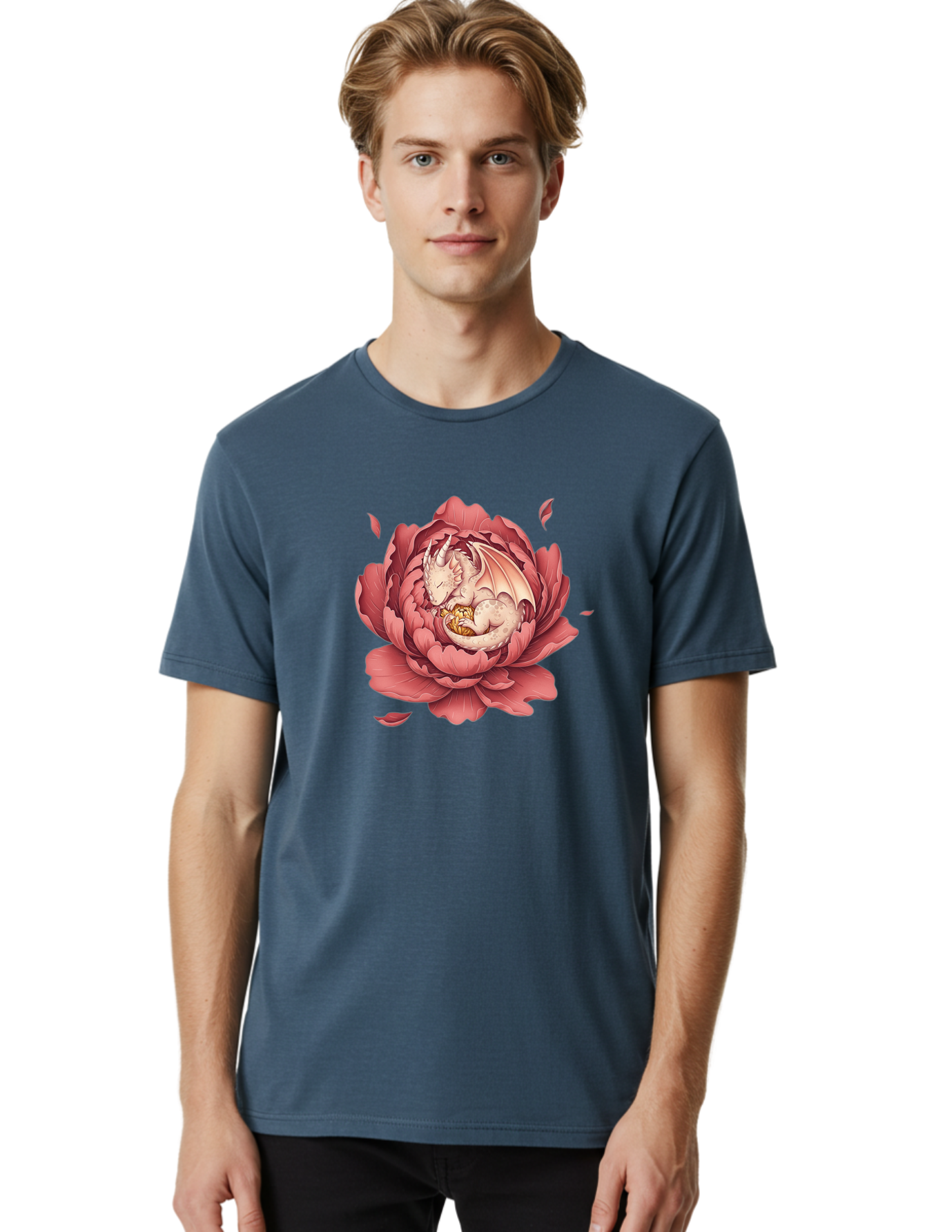 Dragon-In-Peony-Flower Men'S Graphic Tee, 100% Cotton, Comfortable Casual Summer Wear, Machine Washable, Vintage Camera, Old Camera, Antique Camera, Black Camera, Classic Photography, Photography Equipment, Nostalgic Device, Film Camera, Bak462