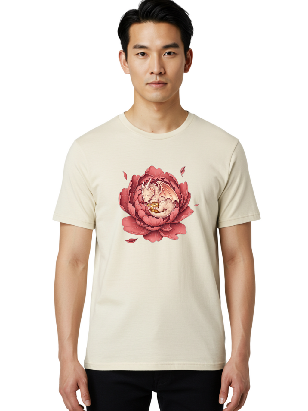 Dragon-In-Peony-Flower Men'S Graphic Tee, 100% Cotton, Comfortable Casual Summer Wear, Machine Washable, Vintage Camera, Old Camera, Antique Camera, Black Camera, Classic Photography, Photography Equipment, Nostalgic Device, Film Camera, Bak462