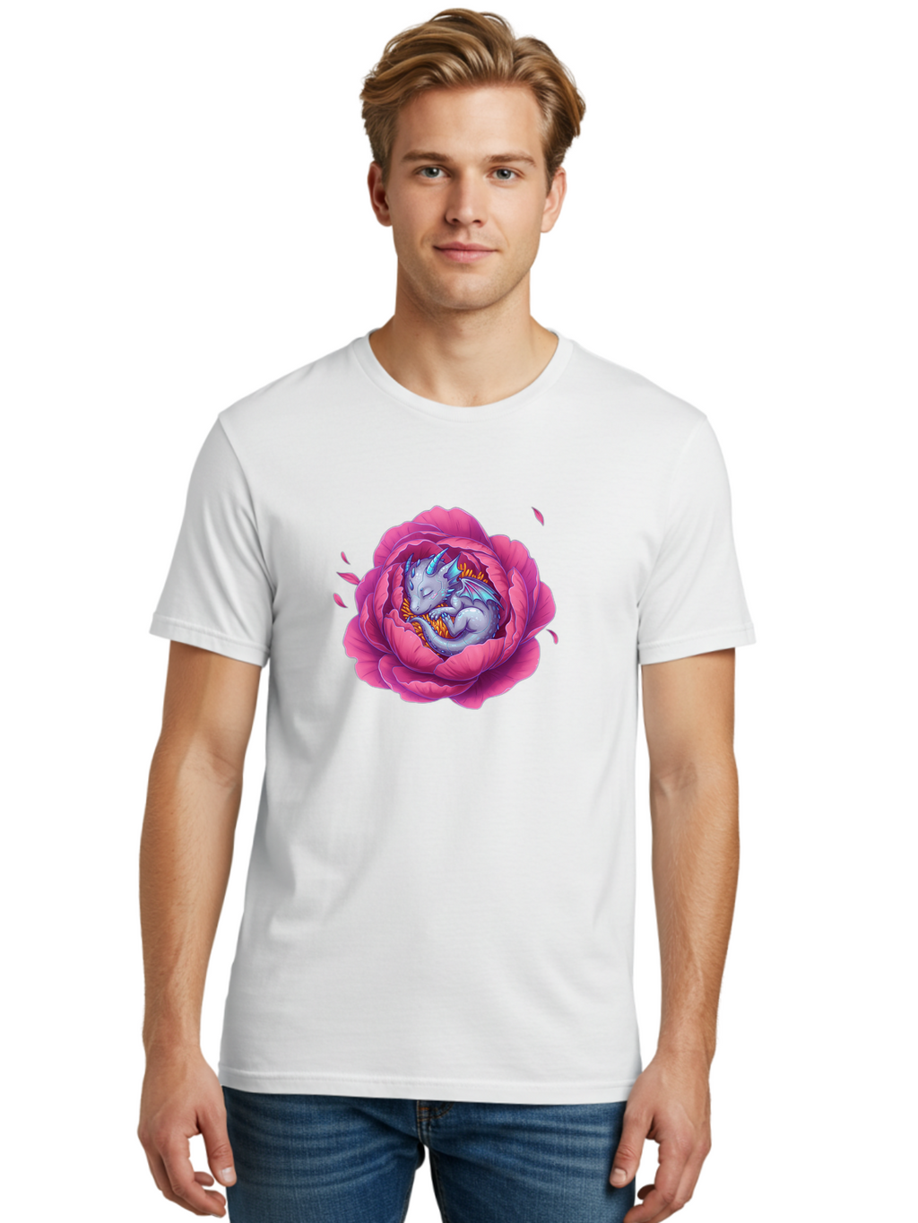 Dragon-In-Rose-1 Men'S Graphic Tee, 100% Cotton, Comfortable Casual Summer Wear, Machine Washable, Vintage Camera, Old Camera, Antique Camera, Black Camera, Classic Photography, Photography Equipment, Nostalgic Device, Film Camera, Camera Art Bak464