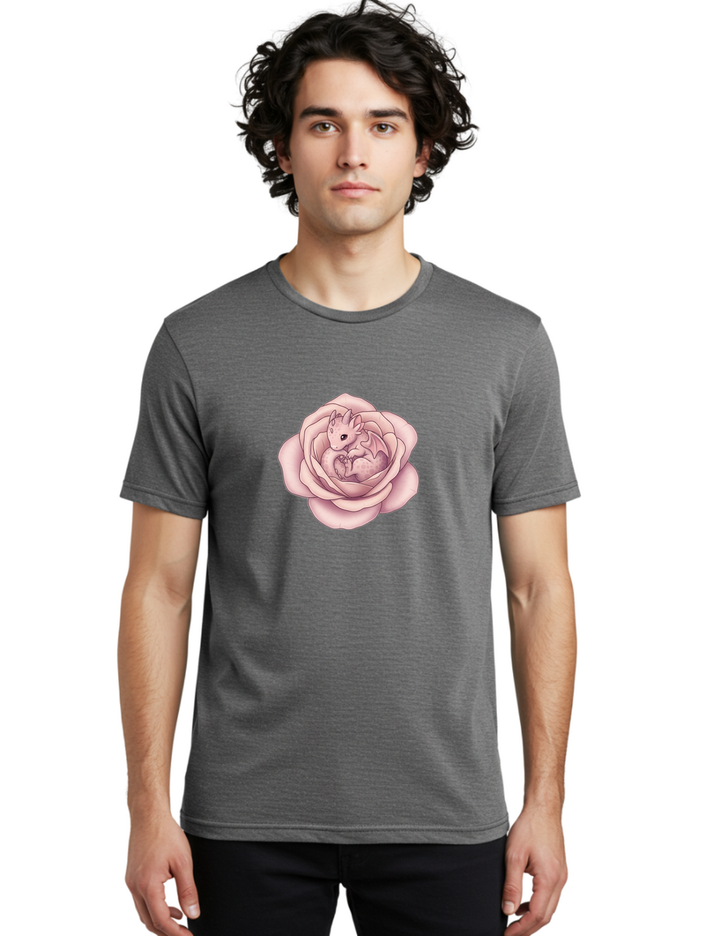 Dragon-In-Rose-2 Men'S Graphic Tee, 100% Cotton, Comfortable Casual Summer Wear, Machine Washable, Vintage Camera, Old Camera, Antique Camera, Black Camera, Classic Photography, Photography Equipment, Nostalgic Device, Film Camera, Camera Art Bak465