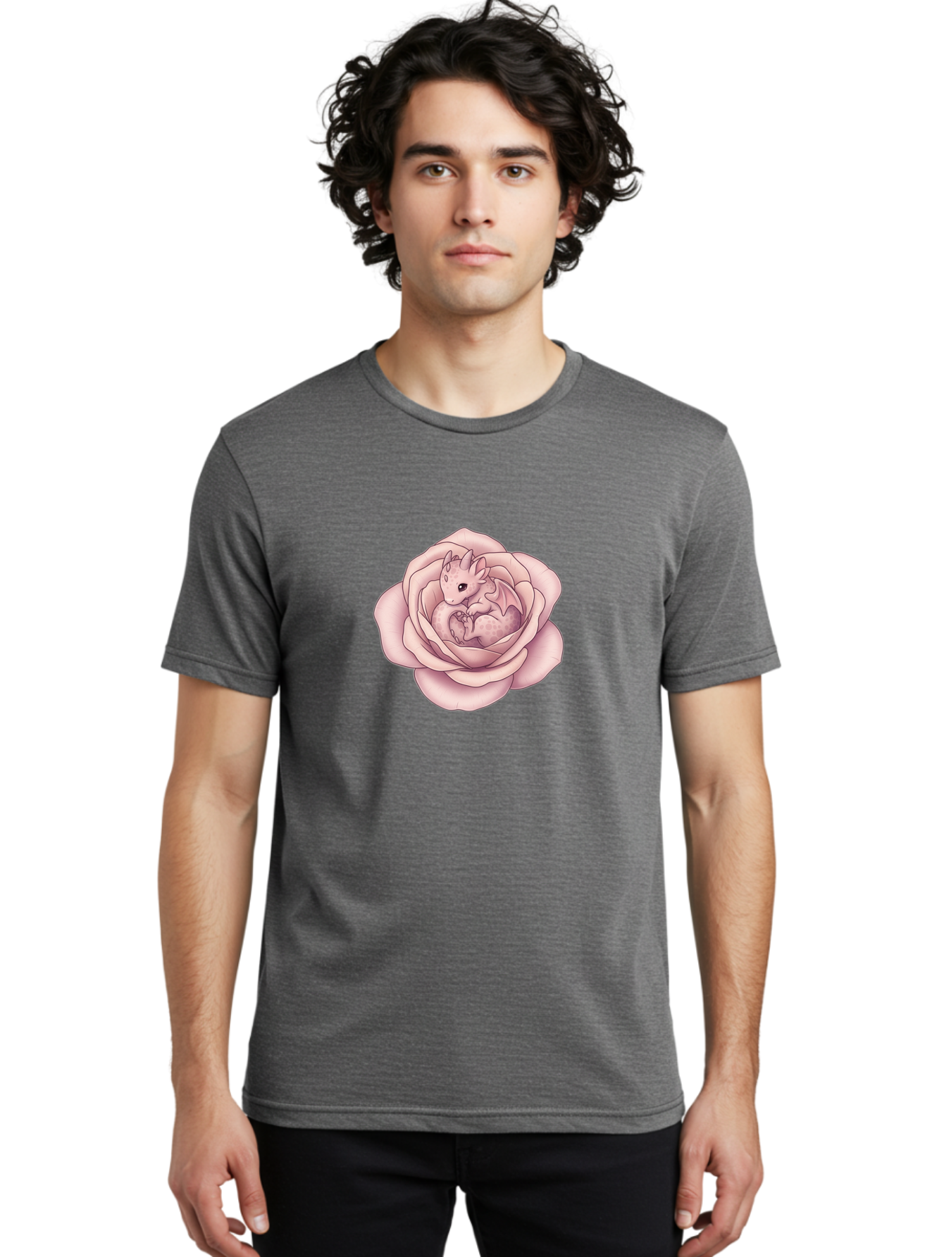 Dragon-In-Rose-2 Men'S Graphic Tee, 100% Cotton, Comfortable Casual Summer Wear, Machine Washable, Vintage Camera, Old Camera, Antique Camera, Black Camera, Classic Photography, Photography Equipment, Nostalgic Device, Film Camera, Camera Art Bak465