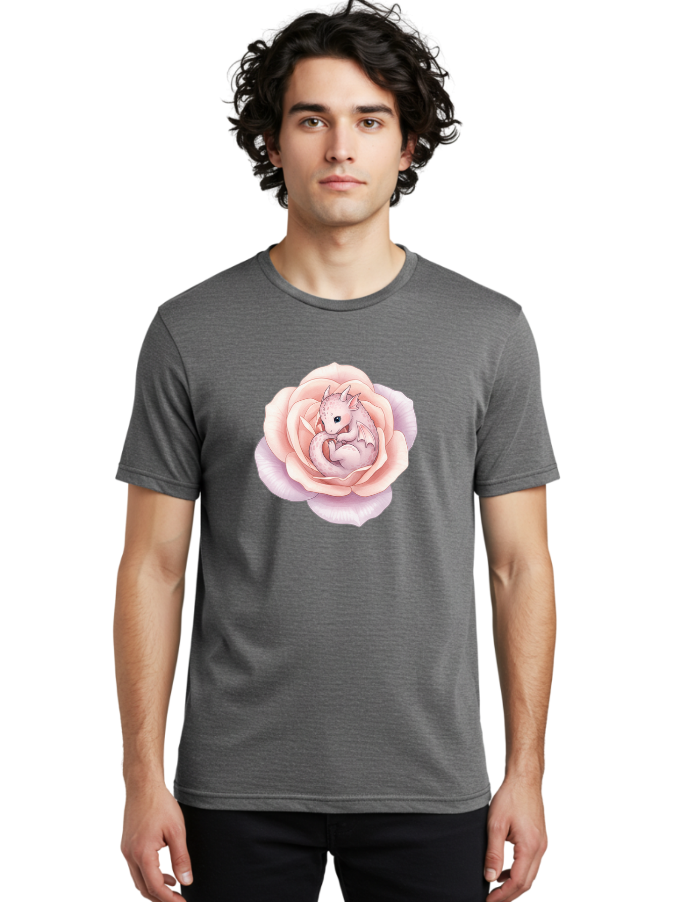Dragon-In-Rose-3 Men'S Graphic Tee, 100% Cotton, Comfortable Casual Summer Wear, Machine Washable, Vintage Camera, Old Camera, Antique Camera, Black Camera, Classic Photography, Photography Equipment, Nostalgic Device, Film Camera, Camera Art Bak466