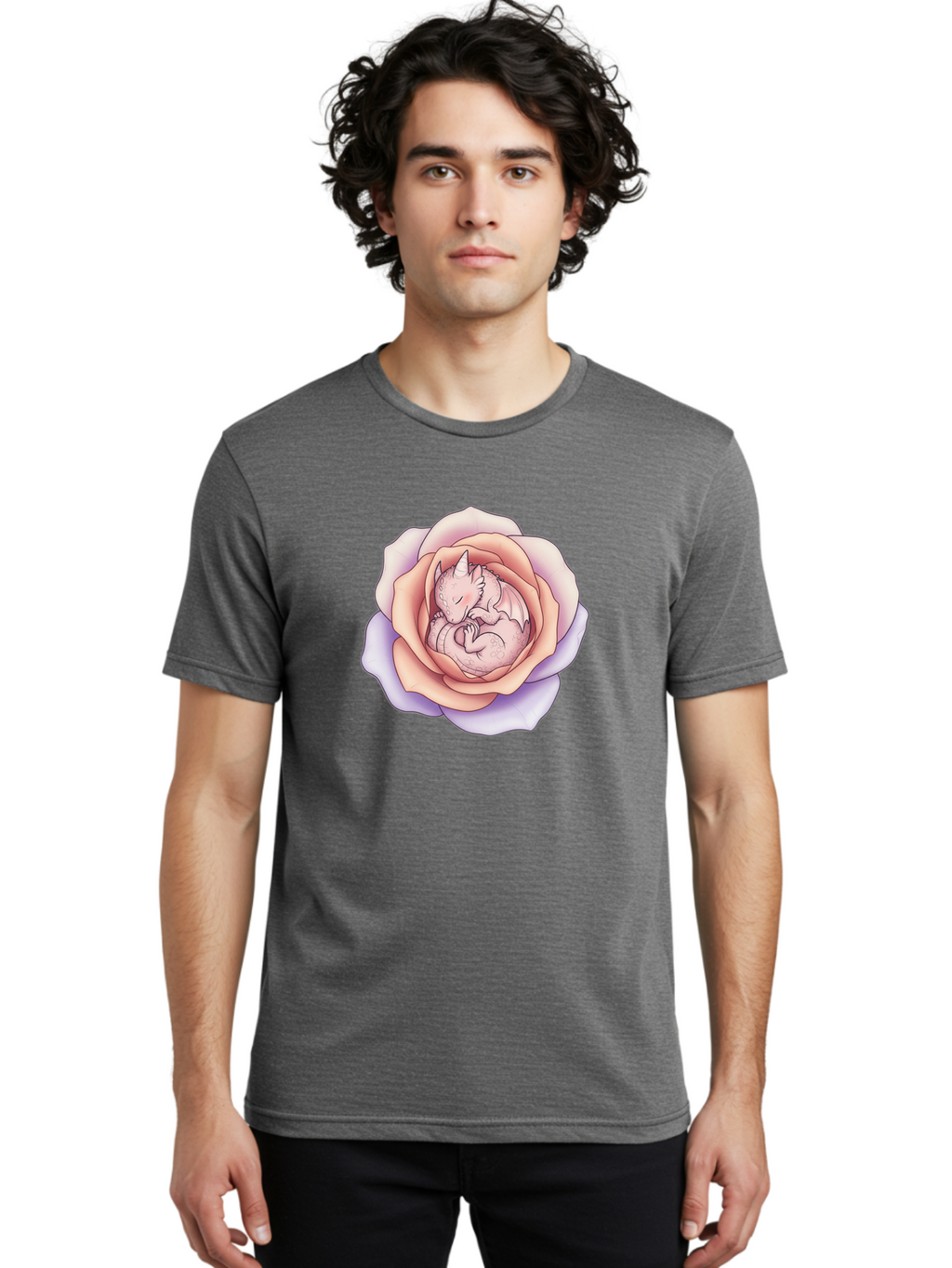 Dragon-In-Rose-4 Men'S Graphic Tee, 100% Cotton, Comfortable Casual Summer Wear, Machine Washable, Vintage Camera, Old Camera, Antique Camera, Black Camera, Classic Photography, Photography Equipment, Nostalgic Device, Film Camera, Camera Art Bak467
