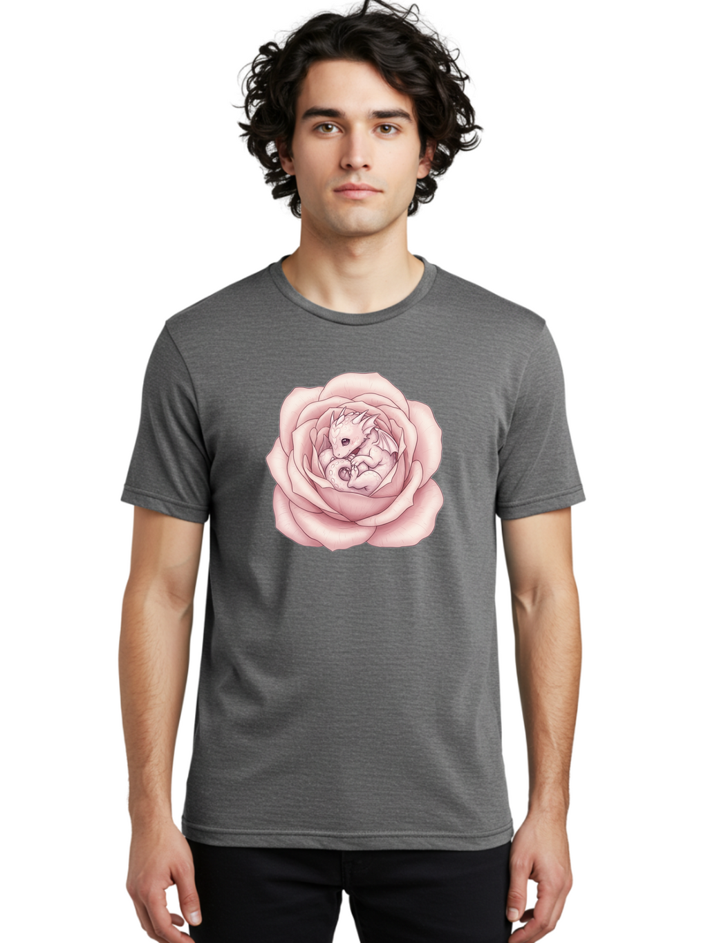 Dragon-In-Rose-5 Men'S Graphic Tee, 100% Cotton, Comfortable Casual Summer Wear, Machine Washable, Vintage Camera, Old Camera, Antique Camera, Black Camera, Classic Photography, Photography Equipment, Nostalgic Device, Film Camera, Camera Art Bak468