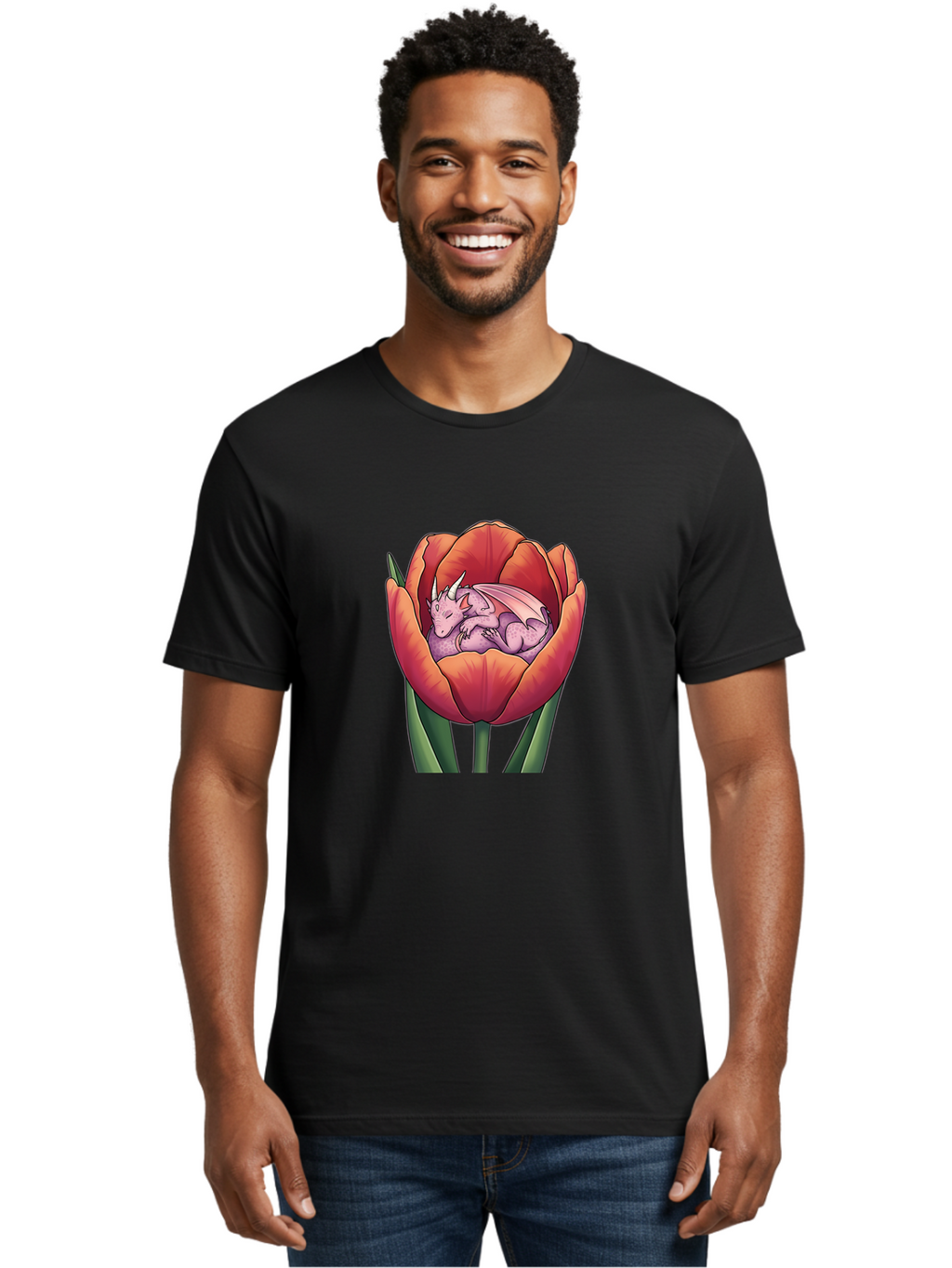 Dragon-In-Tulip-1 Men'S Graphic Tee, 100% Cotton, Comfortable Casual Summer Wear, Machine Washable, Vintage Camera, Old Camera, Antique Camera, Black Camera, Classic Photography, Photography Equipment, Nostalgic Device, Film Camera, Camera Art Bak473