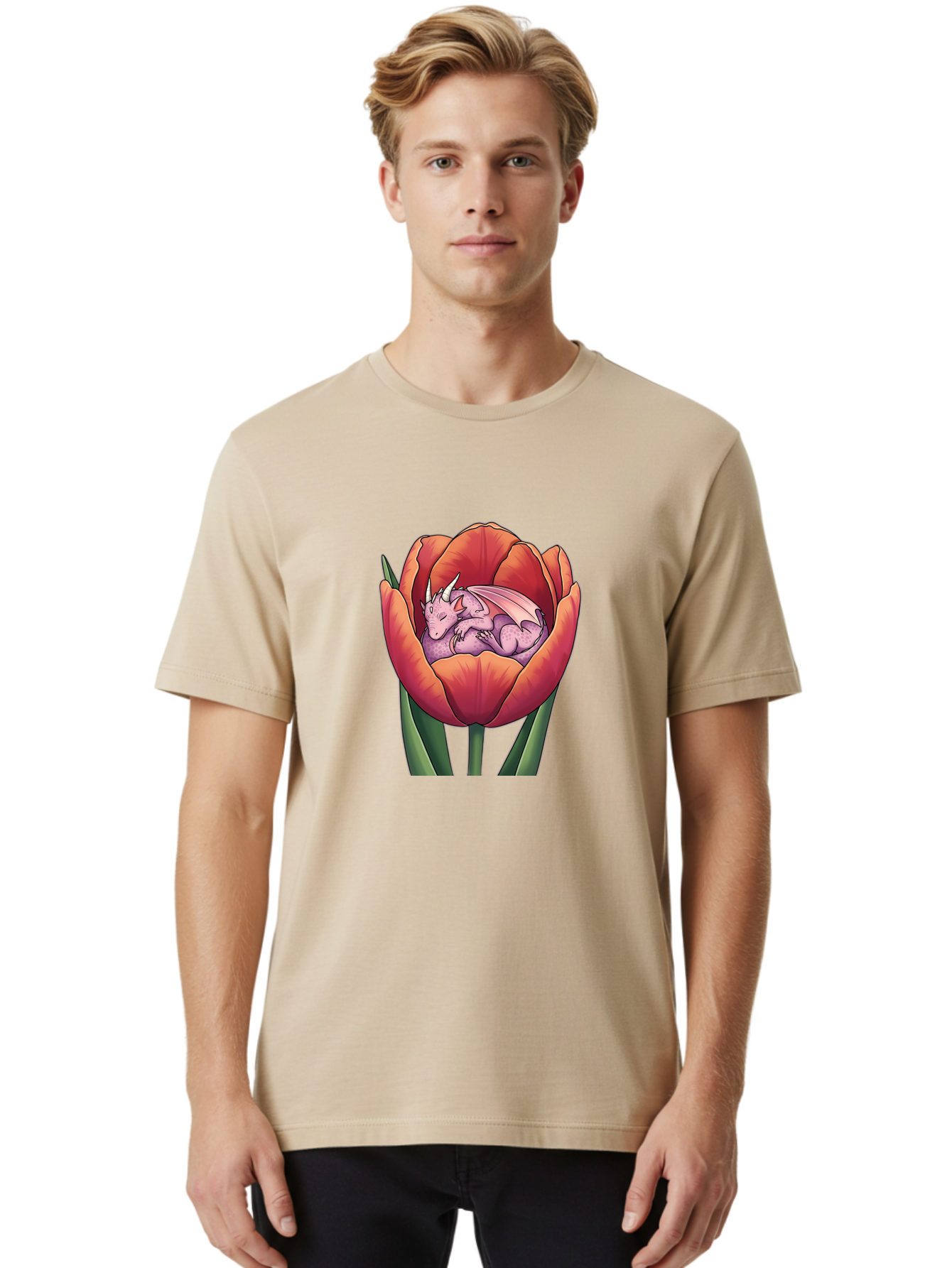Dragon-In-Tulip-1 Men'S Graphic Tee, 100% Cotton, Comfortable Casual Summer Wear, Machine Washable, Vintage Camera, Old Camera, Antique Camera, Black Camera, Classic Photography, Photography Equipment, Nostalgic Device, Film Camera, Camera Art Bak473