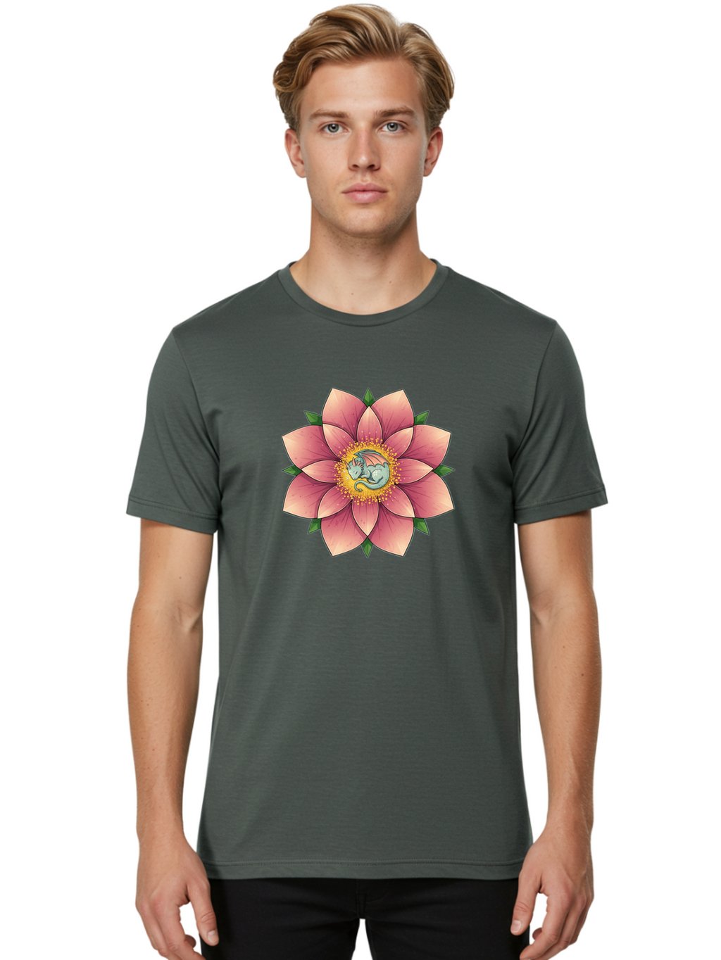 Dragon-Lotus-Flower Men'S Graphic Tee, 100% Cotton, Comfortable Casual Summer Wear, Machine Washable, Vintage Camera, Old Camera, Antique Camera, Black Camera, Classic Photography, Photography Equipment, Nostalgic Device, Film Camera, Bak478