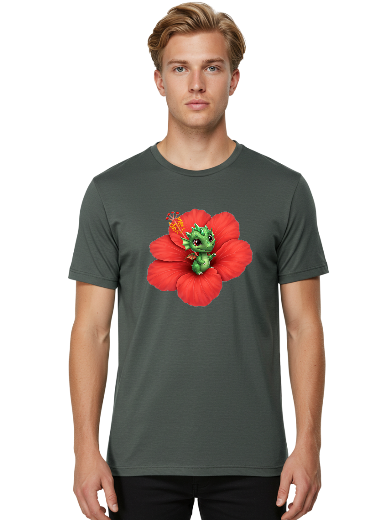 Dragon-On-Hibiscus Men'S Graphic Tee, 100% Cotton, Comfortable Casual Summer Wear, Machine Washable, Vintage Camera, Old Camera, Antique Camera, Black Camera, Classic Photography, Photography Equipment, Nostalgic Device, Film Camera, Bak481