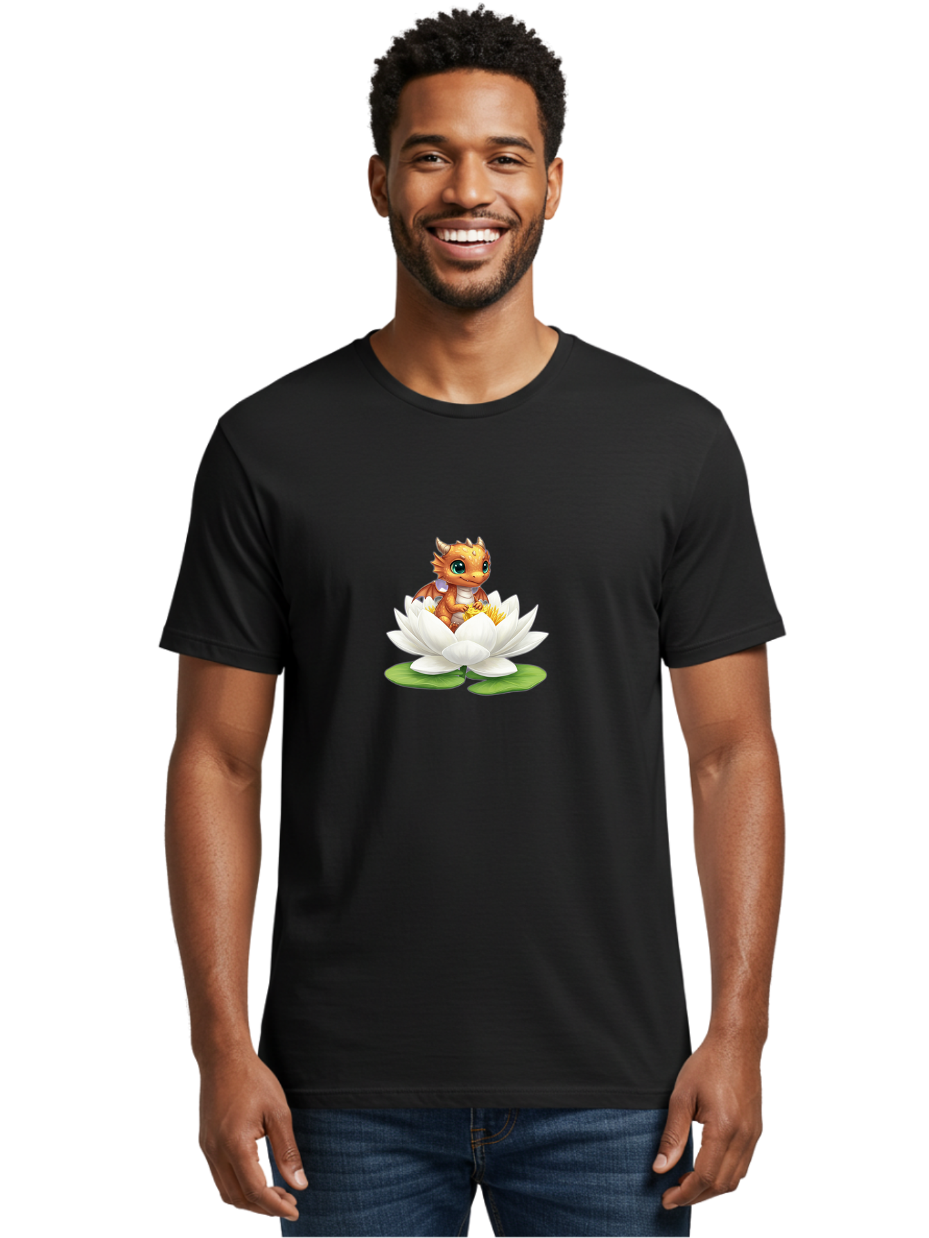Dragon-On-Lotus-1 Men'S Graphic Tee, 100% Cotton, Comfortable Casual Summer Wear, Machine Washable, Vintage Camera, Old Camera, Antique Camera, Black Camera, Classic Photography, Photography Equipment, Nostalgic Device, Film Camera, Camera Art Bak482