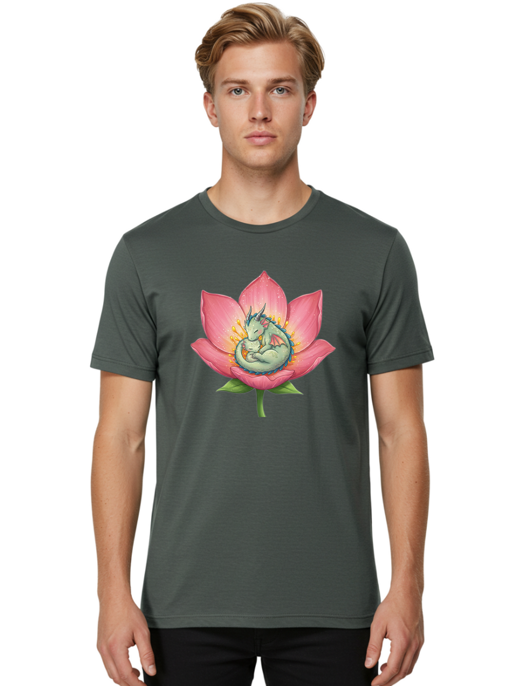 Dragon-Sleeping-On-Pink-Lotus-Flower Men'S Graphic Tee, 100% Cotton, Comfortable Casual Summer Wear, Machine Washable, Vintage Camera, Old Camera, Antique Camera, Black Camera, Classic Photography, Photography Equipment, Nostalgic Device, Bak490