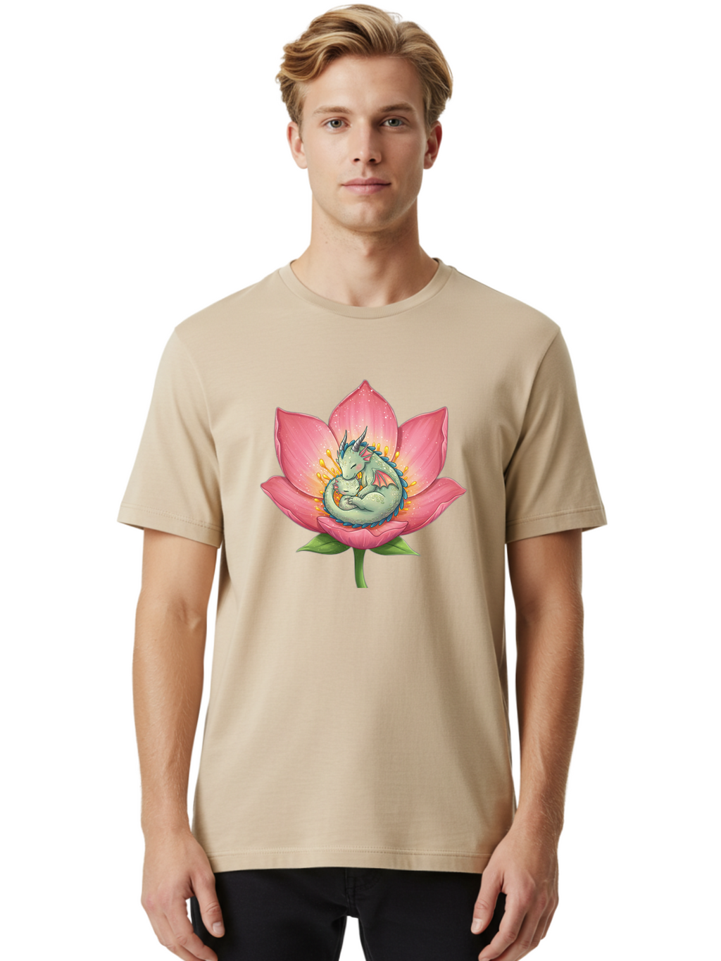Dragon-Sleeping-On-Pink-Lotus-Flower Men'S Graphic Tee, 100% Cotton, Comfortable Casual Summer Wear, Machine Washable, Vintage Camera, Old Camera, Antique Camera, Black Camera, Classic Photography, Photography Equipment, Nostalgic Device, Bak490