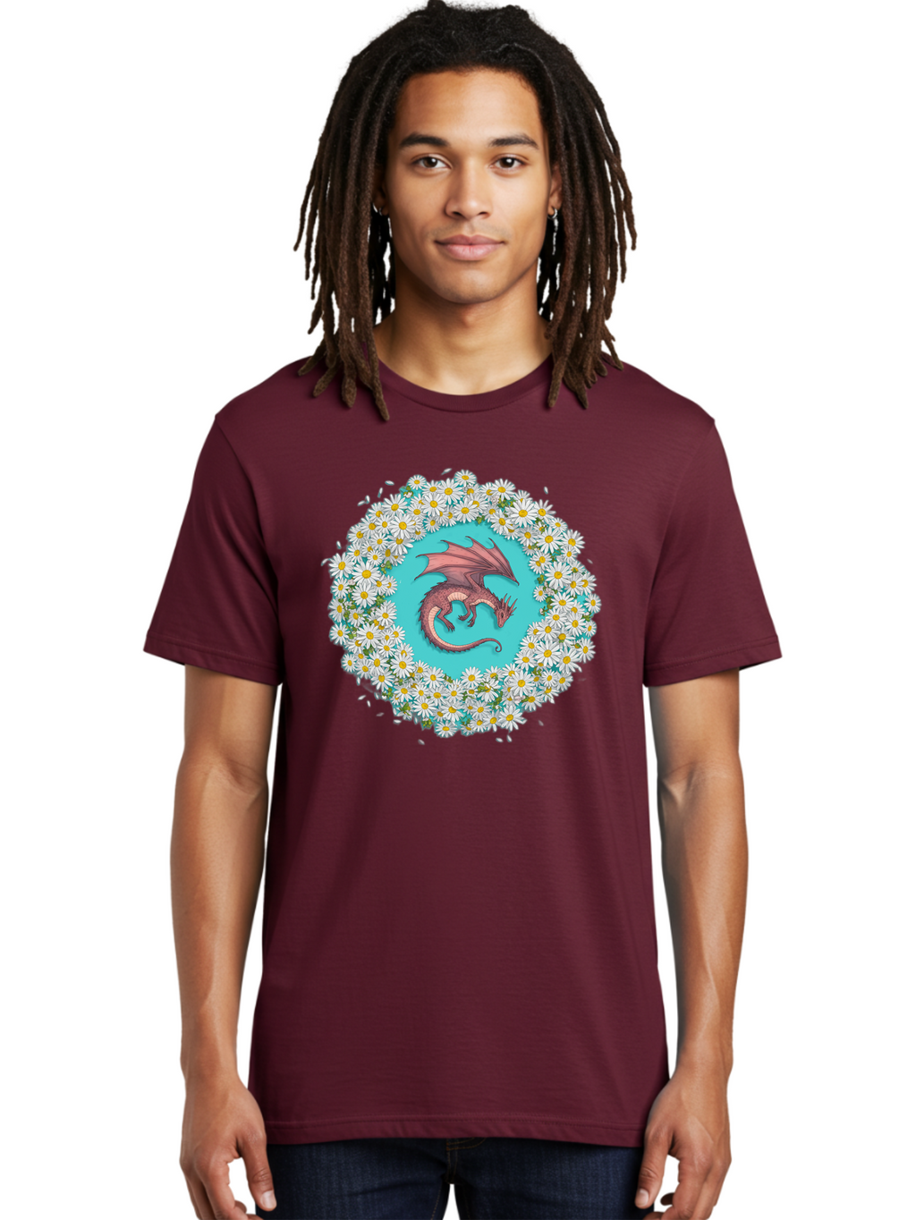 Dragon-Surrounded-By-Daisies Men'S Graphic Tee, 100% Cotton, Comfortable Casual Summer Wear, Machine Washable, Vintage Camera, Old Camera, Antique Camera, Black Camera, Classic Photography, Photography Equipment, Nostalgic Device, Film Camera, Bak492