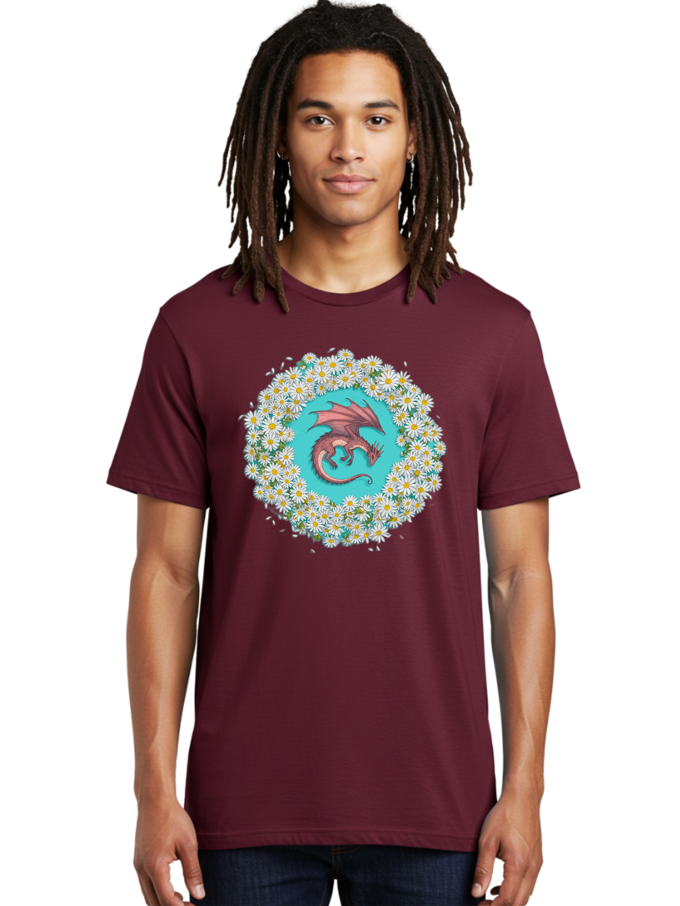 Dragon-Surrounded-By-Daisies Men'S Graphic Tee, 100% Cotton, Comfortable Casual Summer Wear, Machine Washable, Vintage Camera, Old Camera, Antique Camera, Black Camera, Classic Photography, Photography Equipment, Nostalgic Device, Film Camera, Bak492