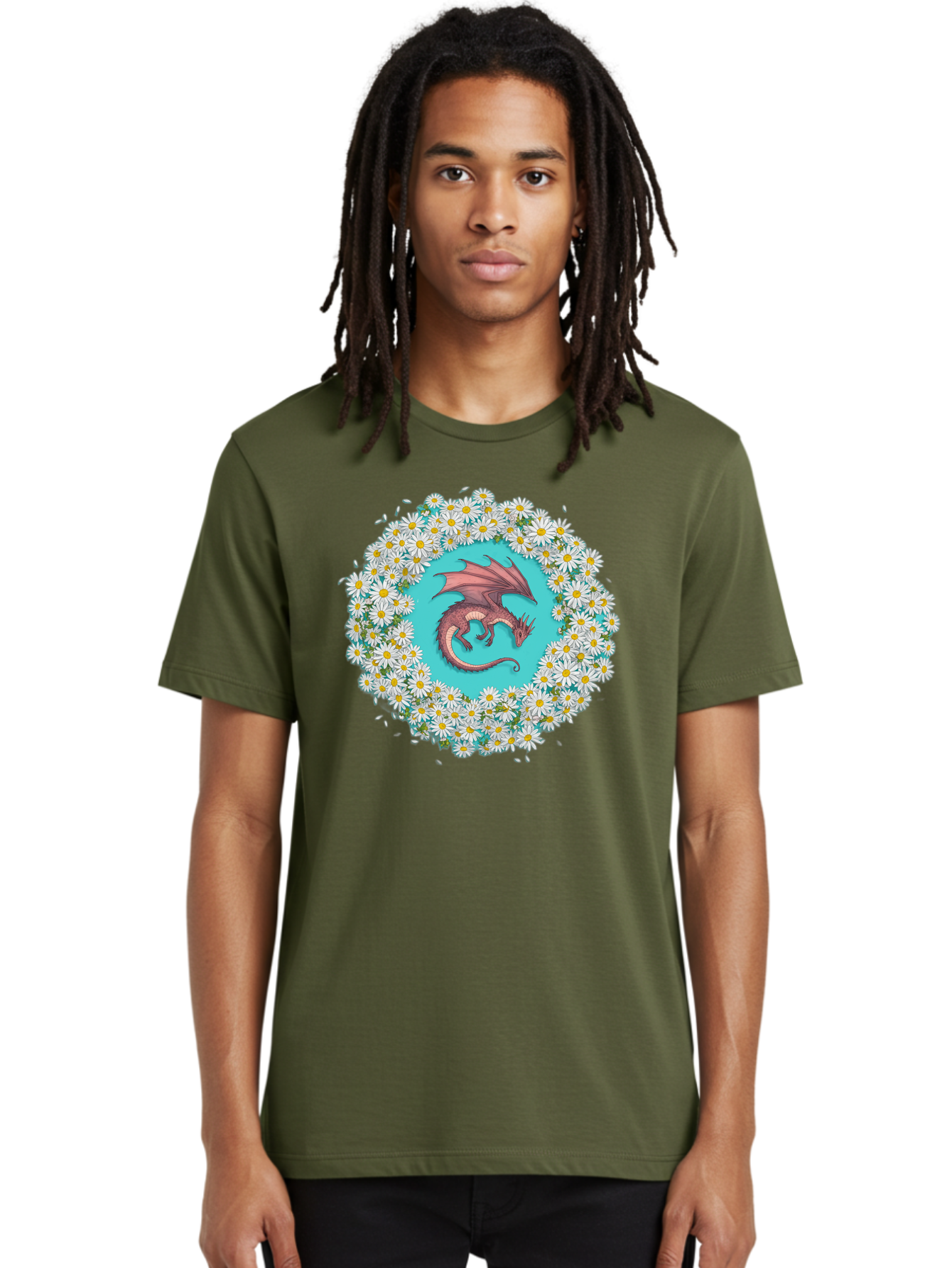 Dragon-Surrounded-By-Daisies Men'S Graphic Tee, 100% Cotton, Comfortable Casual Summer Wear, Machine Washable, Vintage Camera, Old Camera, Antique Camera, Black Camera, Classic Photography, Photography Equipment, Nostalgic Device, Film Camera, Bak492