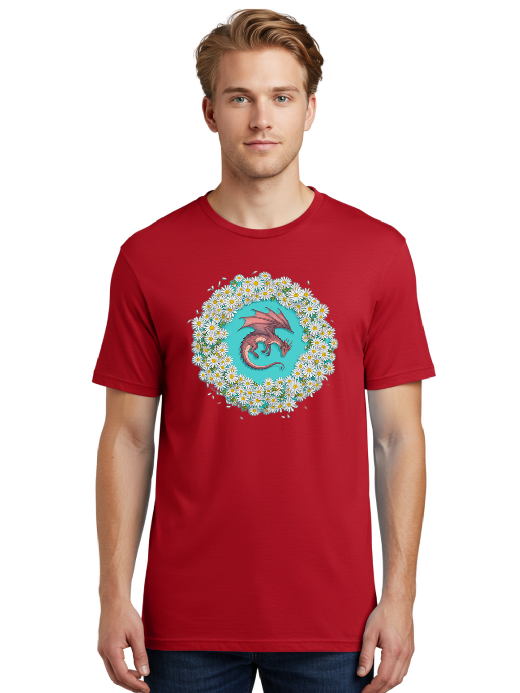 Dragon-Surrounded-By-Daisies Men'S Graphic Tee, 100% Cotton, Comfortable Casual Summer Wear, Machine Washable, Vintage Camera, Old Camera, Antique Camera, Black Camera, Classic Photography, Photography Equipment, Nostalgic Device, Film Camera, Bak492