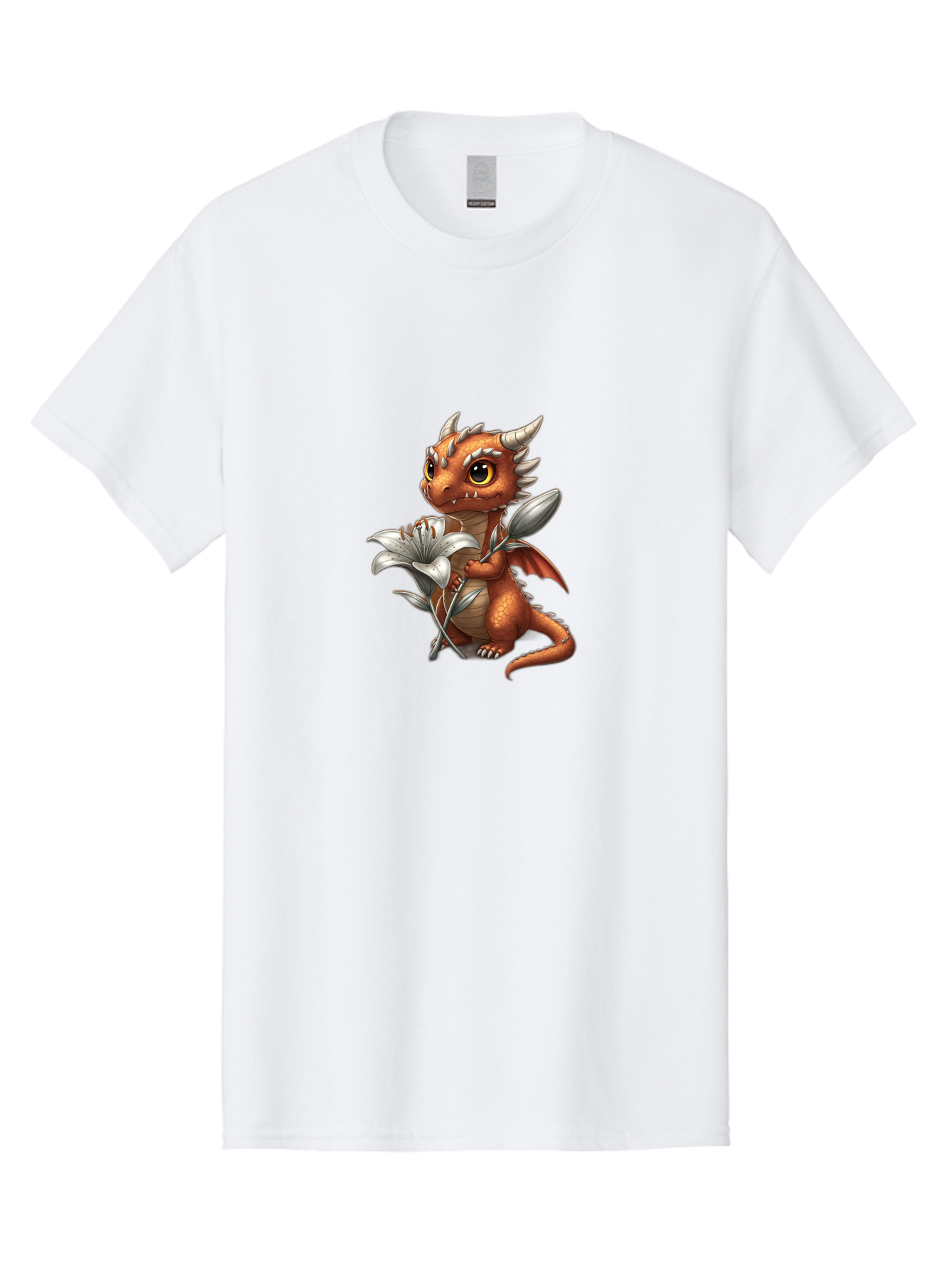 Dragon-With-Lily-1 Men'S Graphic Tee, 100% Cotton, Comfortable Casual Summer Wear, Machine Washable, Vintage Camera, Old Camera, Antique Camera, Black Camera, Classic Photography, Photography Equipment, Nostalgic Device, Film Camera, Bak497