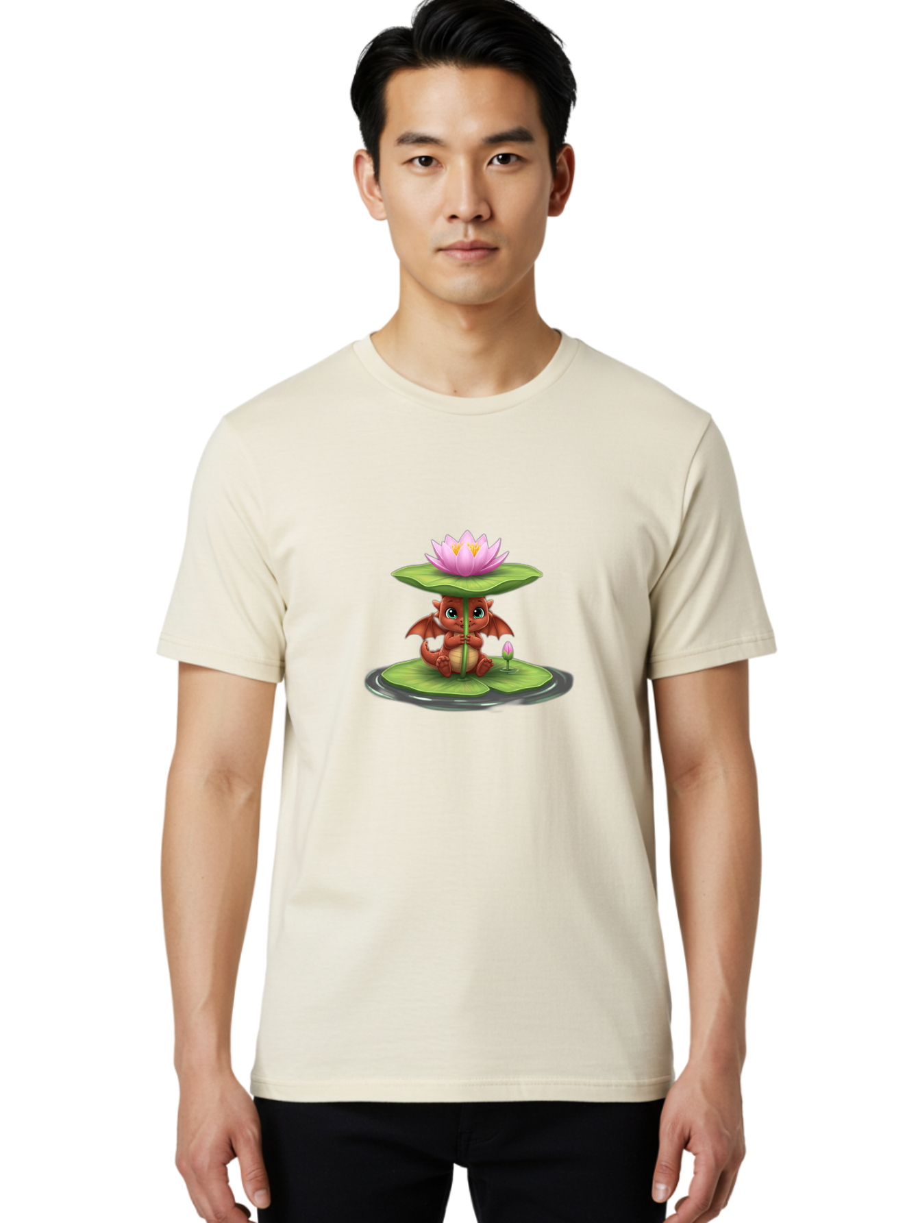 Dragon-With-Water-Lily Men'S Graphic Tee, 100% Cotton, Comfortable Casual Summer Wear, Machine Washable, Vintage Camera, Old Camera, Antique Camera, Black Camera, Classic Photography, Photography Equipment, Nostalgic Device, Film Camera, Bak499