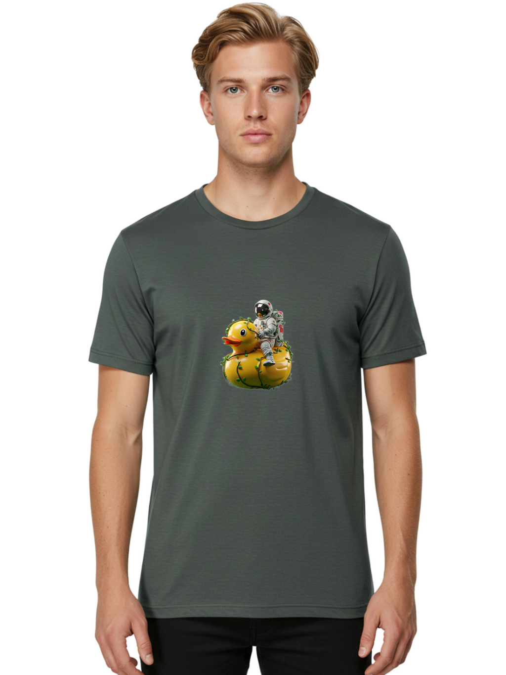 Duck-Astronaut Men'S Graphic Tee, 100% Cotton, Comfortable Casual Summer Wear, Machine Washable, Vintage Camera, Old Camera, Antique Camera, Black Camera, Classic Photography, Photography Equipment, Nostalgic Device, Film Camera, Camera Art Bak501