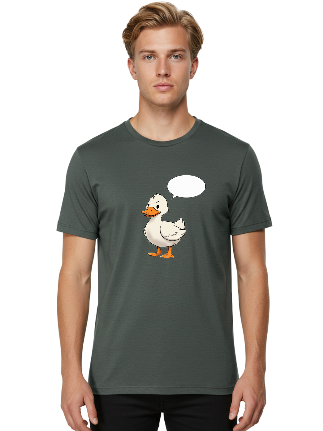 Duck-With-Speech-Bubble Men'S Graphic Tee, 100% Cotton, Comfortable Casual Summer Wear, Machine Washable, Vintage Camera, Old Camera, Antique Camera, Black Camera, Classic Photography, Photography Equipment, Nostalgic Device, Film Camera, Bak503