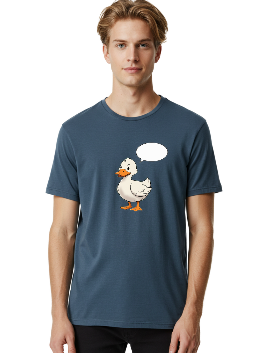 Duck-With-Speech-Bubble Men'S Graphic Tee, 100% Cotton, Comfortable Casual Summer Wear, Machine Washable, Vintage Camera, Old Camera, Antique Camera, Black Camera, Classic Photography, Photography Equipment, Nostalgic Device, Film Camera, Bak503