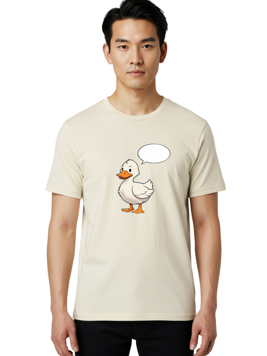 Duck-With-Speech-Bubble Men'S Graphic Tee, 100% Cotton, Comfortable Casual Summer Wear, Machine Washable, Vintage Camera, Old Camera, Antique Camera, Black Camera, Classic Photography, Photography Equipment, Nostalgic Device, Film Camera, Bak503