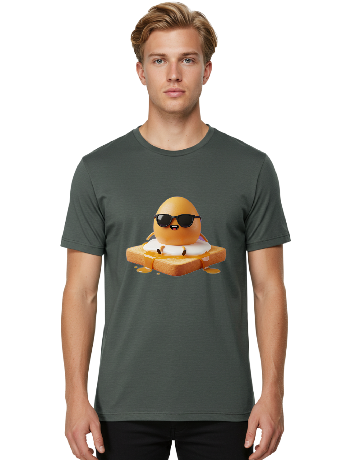 Egg-Character-On-Toast Men'S Graphic Tee, 100% Cotton, Comfortable Casual Summer Wear, Machine Washable, Vintage Camera, Old Camera, Antique Camera, Black Camera, Classic Photography, Photography Equipment, Nostalgic Device, Film Camera, Bak511
