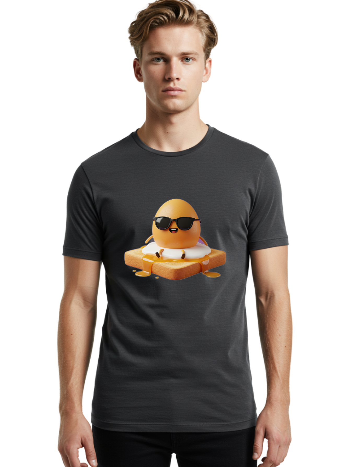 Egg-Character-On-Toast Men'S Graphic Tee, 100% Cotton, Comfortable Casual Summer Wear, Machine Washable, Vintage Camera, Old Camera, Antique Camera, Black Camera, Classic Photography, Photography Equipment, Nostalgic Device, Film Camera, Bak511
