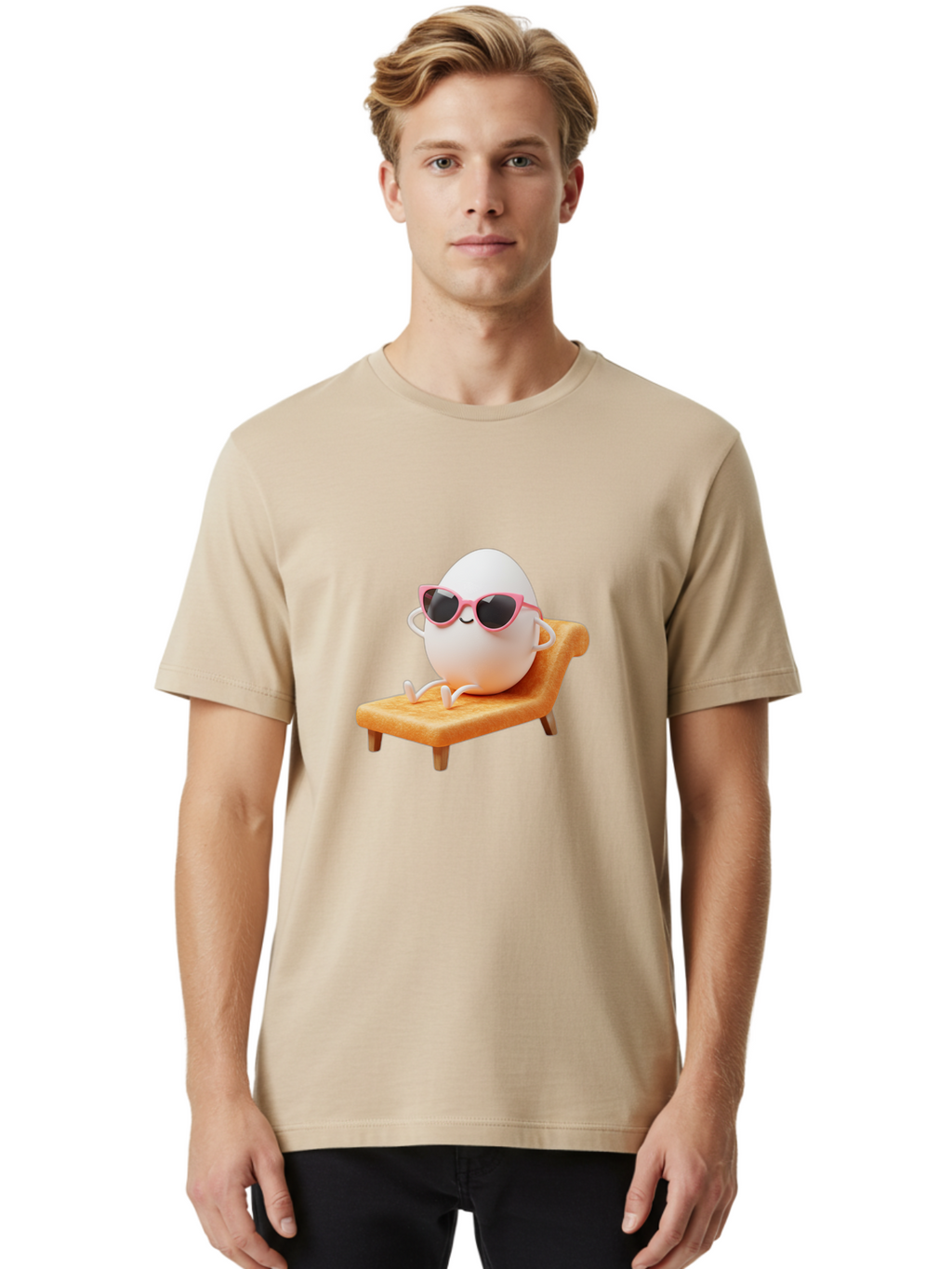 Egg-In-Sunglasses Men'S Graphic Tee, 100% Cotton, Comfortable Casual Summer Wear, Machine Washable, Vintage Camera, Old Camera, Antique Camera, Black Camera, Classic Photography, Photography Equipment, Nostalgic Device, Film Camera, Camera Art Bak515
