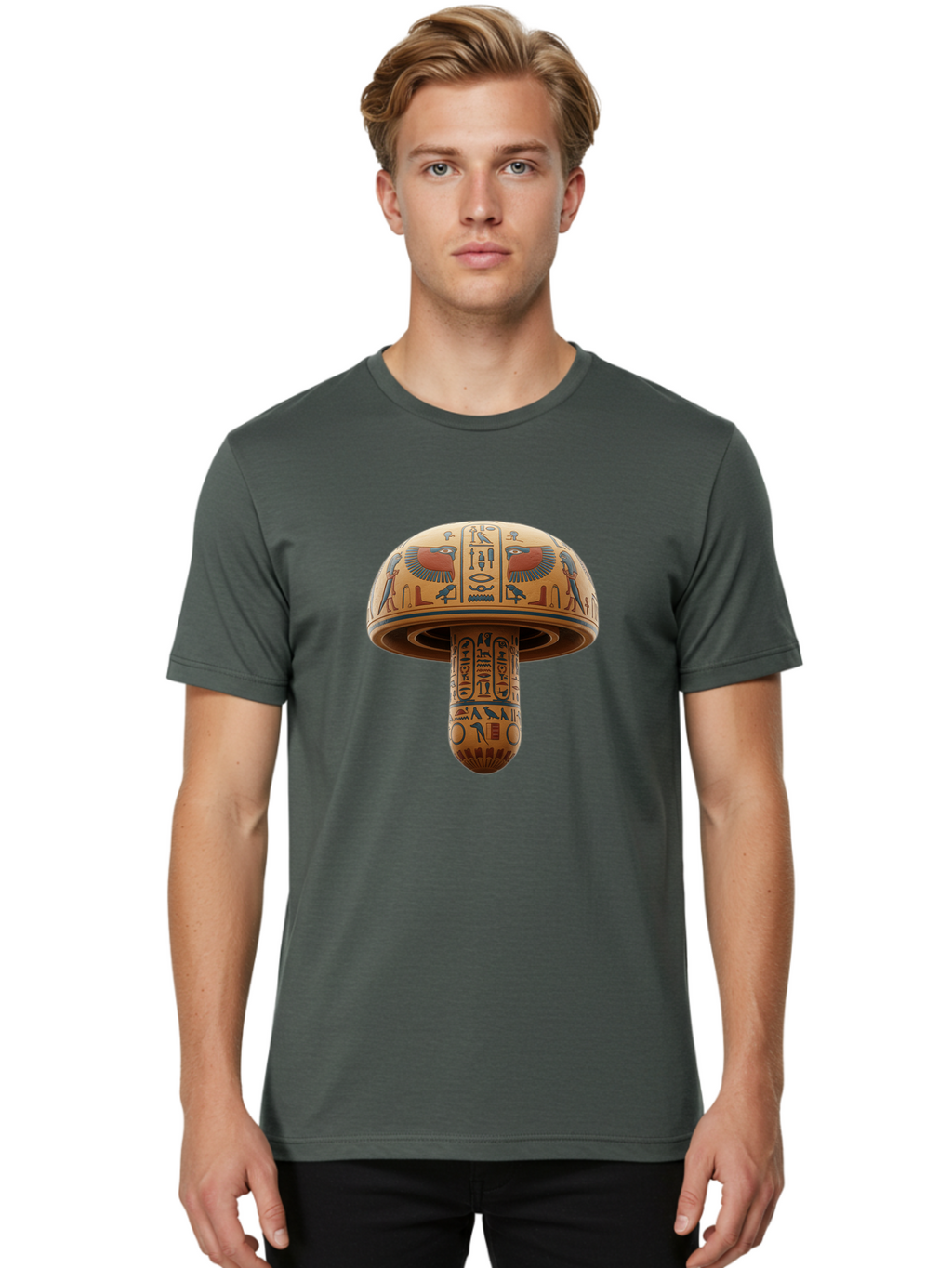 Egyptian-Mushroom Men'S Graphic Tee, 100% Cotton, Comfortable Casual Summer Wear, Machine Washable, Vintage Camera, Old Camera, Antique Camera, Black Camera, Classic Photography, Photography Equipment, Nostalgic Device, Film Camera, Camera Art Bak525