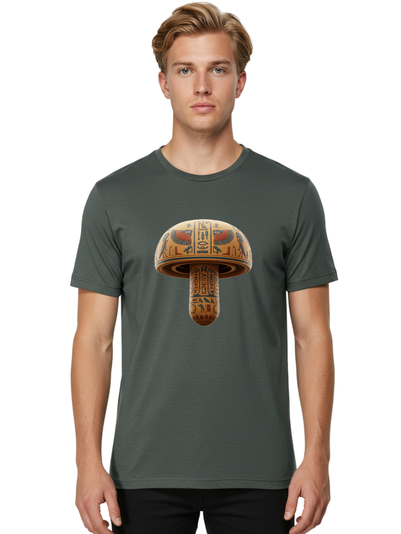 Egyptian-Mushroom Men'S Graphic Tee, 100% Cotton, Comfortable Casual Summer Wear, Machine Washable, Vintage Camera, Old Camera, Antique Camera, Black Camera, Classic Photography, Photography Equipment, Nostalgic Device, Film Camera, Camera Art Bak525