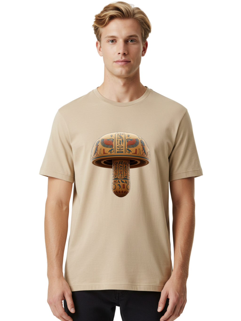 Egyptian-Mushroom Men'S Graphic Tee, 100% Cotton, Comfortable Casual Summer Wear, Machine Washable, Vintage Camera, Old Camera, Antique Camera, Black Camera, Classic Photography, Photography Equipment, Nostalgic Device, Film Camera, Camera Art Bak525