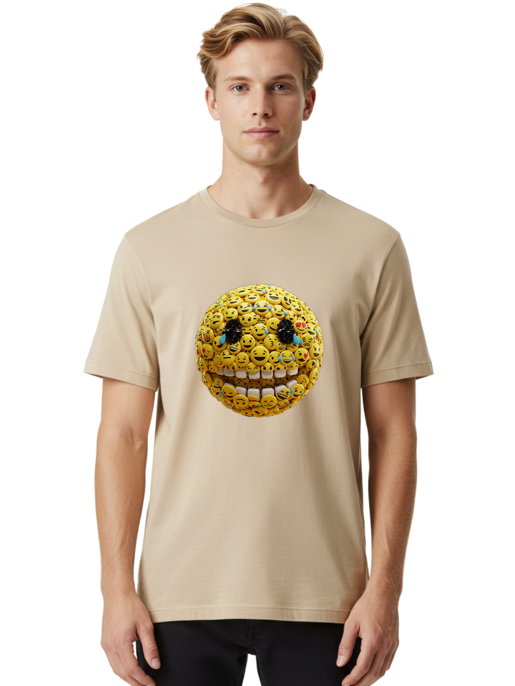 Emoji-Face Men'S Graphic Tee, 100% Cotton, Comfortable Casual Summer Wear, Machine Washable, Vintage Camera, Old Camera, Antique Camera, Black Camera, Classic Photography, Photography Equipment, Nostalgic Device, Film Camera, Camera Art Bak527